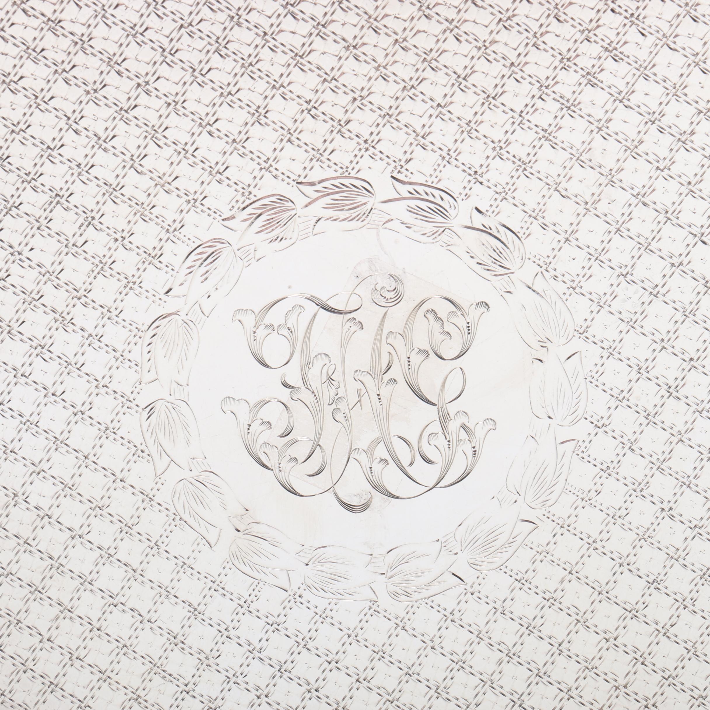 Sterling Silver Loring Andrews Co.  Repoussé "Castle" Tray
