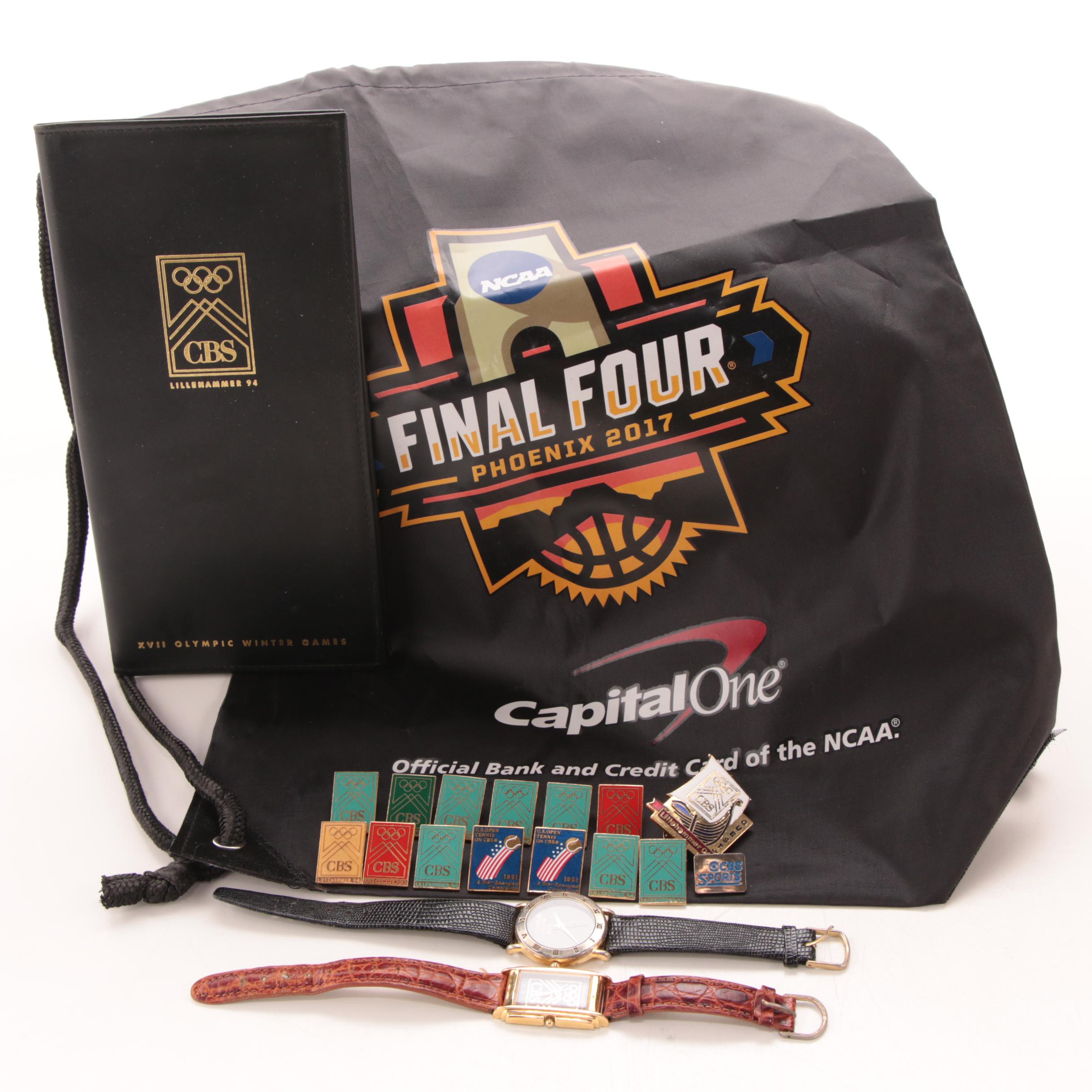 1994 CBS Sports Olympics Themed Souvenir Collectibles Including Two Watches