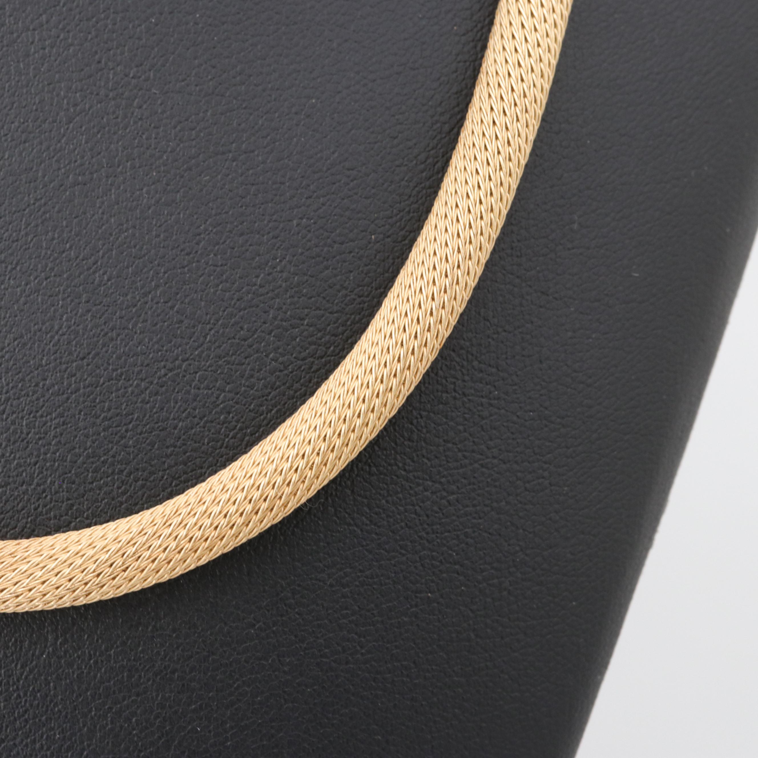 14K Yellow Gold Mesh Foxtail Chain Necklace