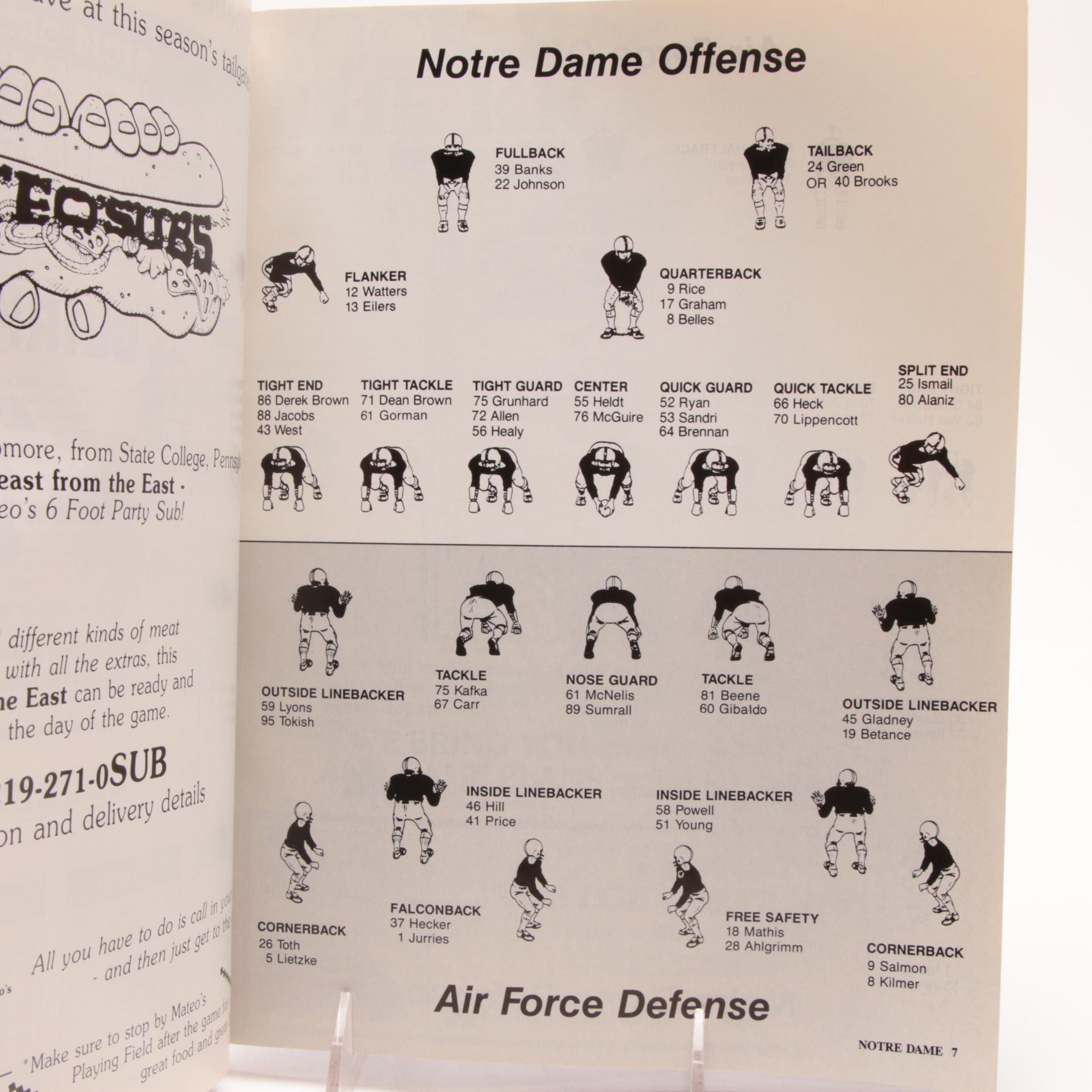 (HOF) Paul Hornung Signed Notre Dame Vs. Air Force Football Program