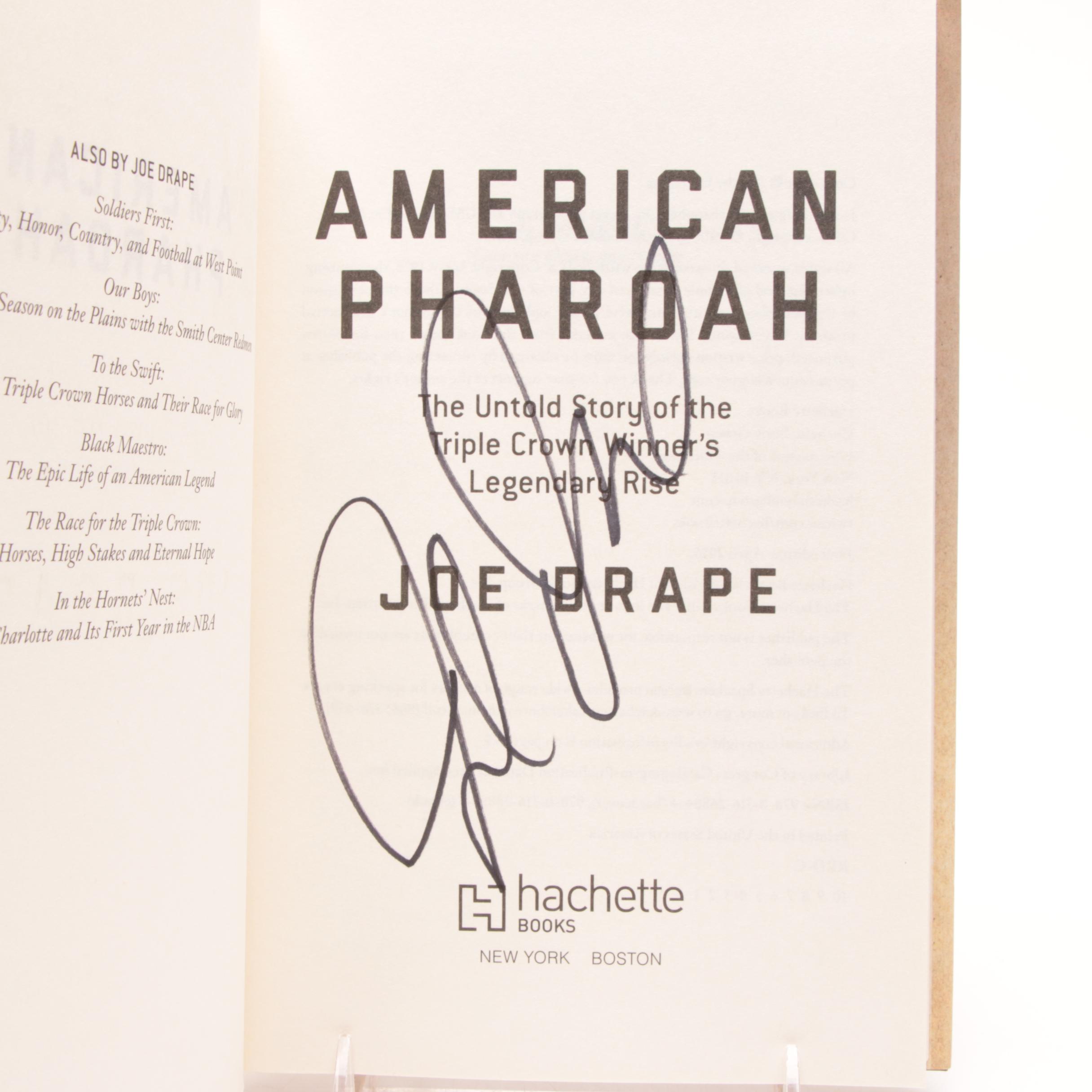 2016 Joe Drape Signed "American Pharoah" Hardcover Book