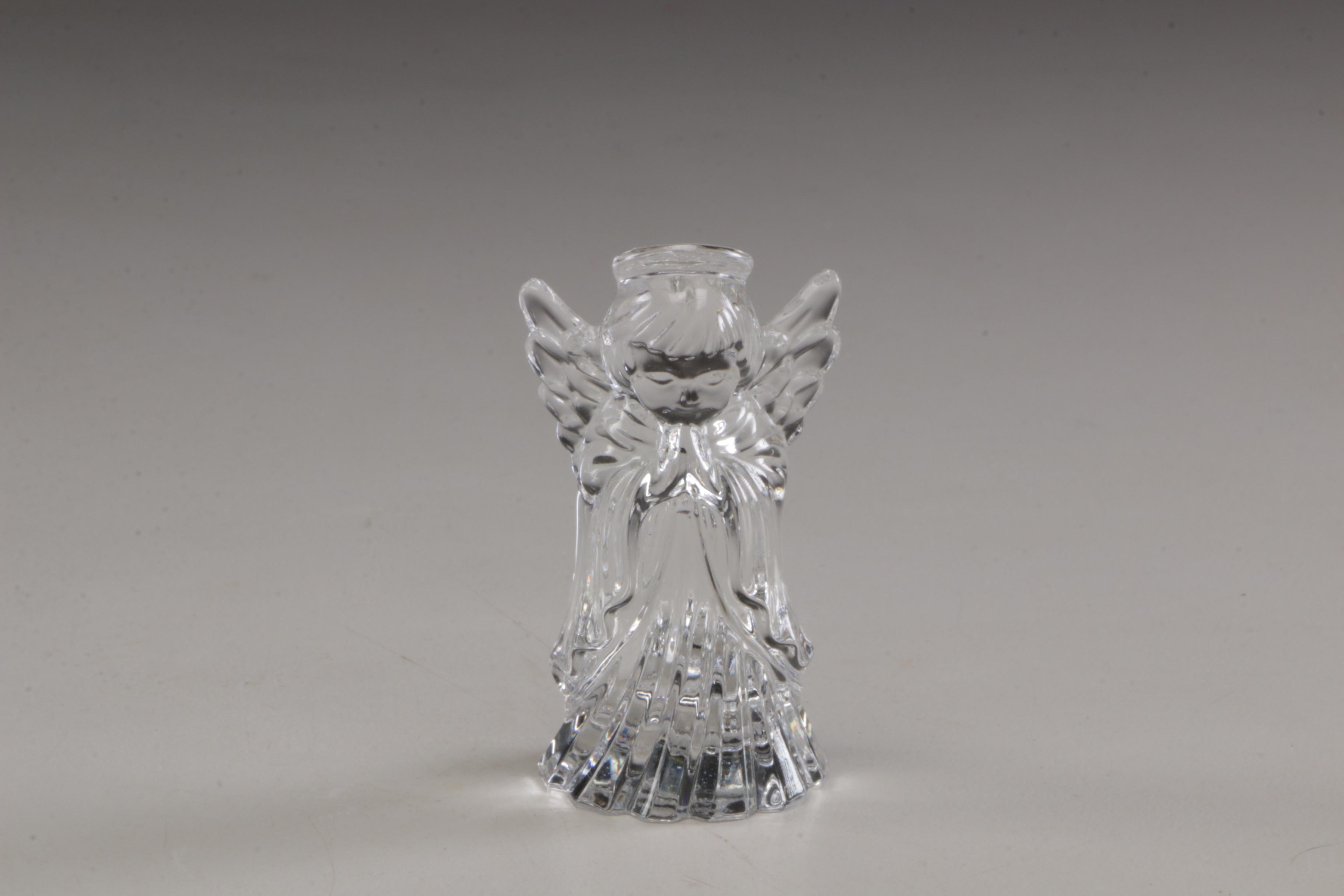 Marquis By Waterford Crystal "Nativity Angel" and Bohemia Crystal Trinket Box