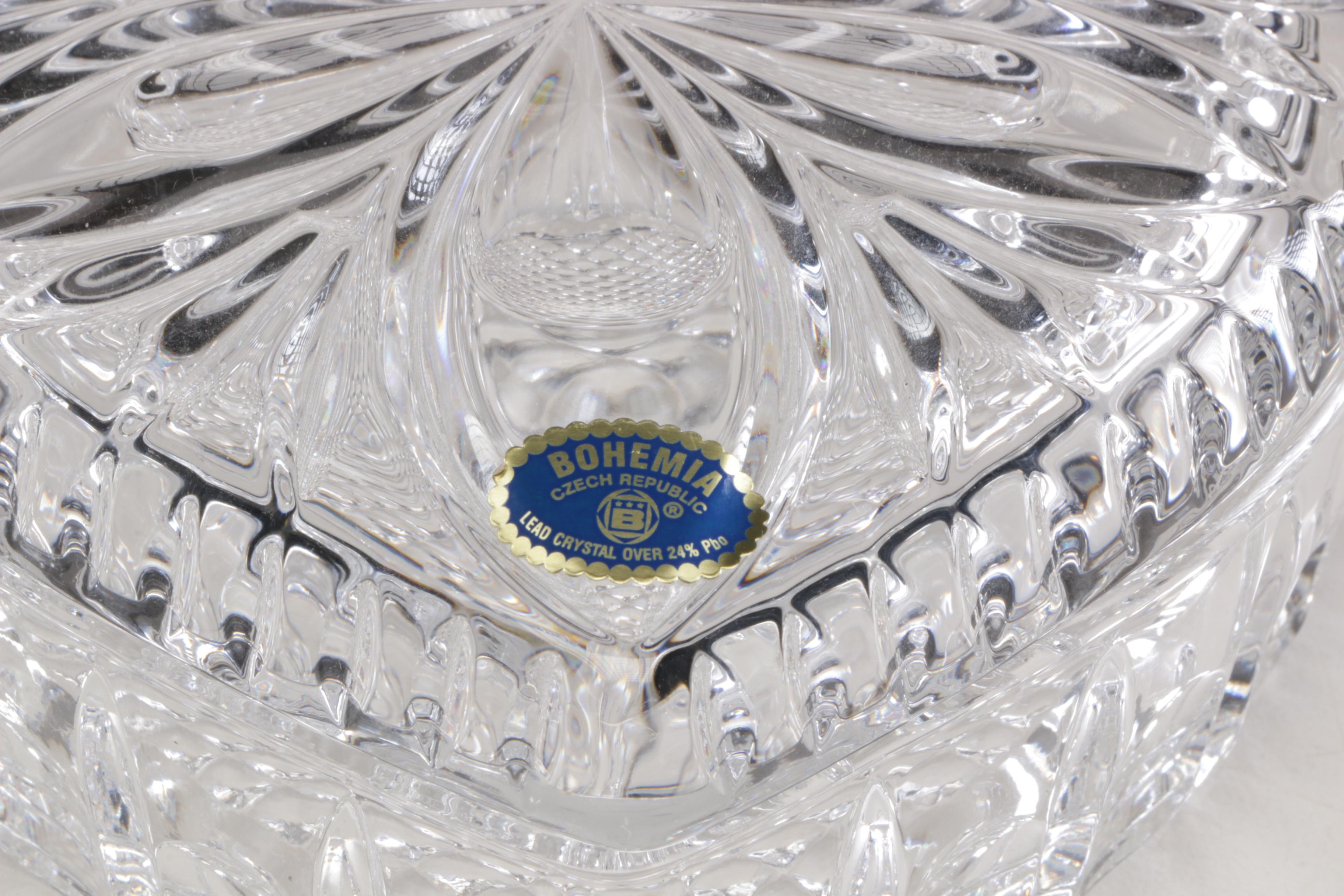 Marquis By Waterford Crystal "Nativity Angel" and Bohemia Crystal Trinket Box