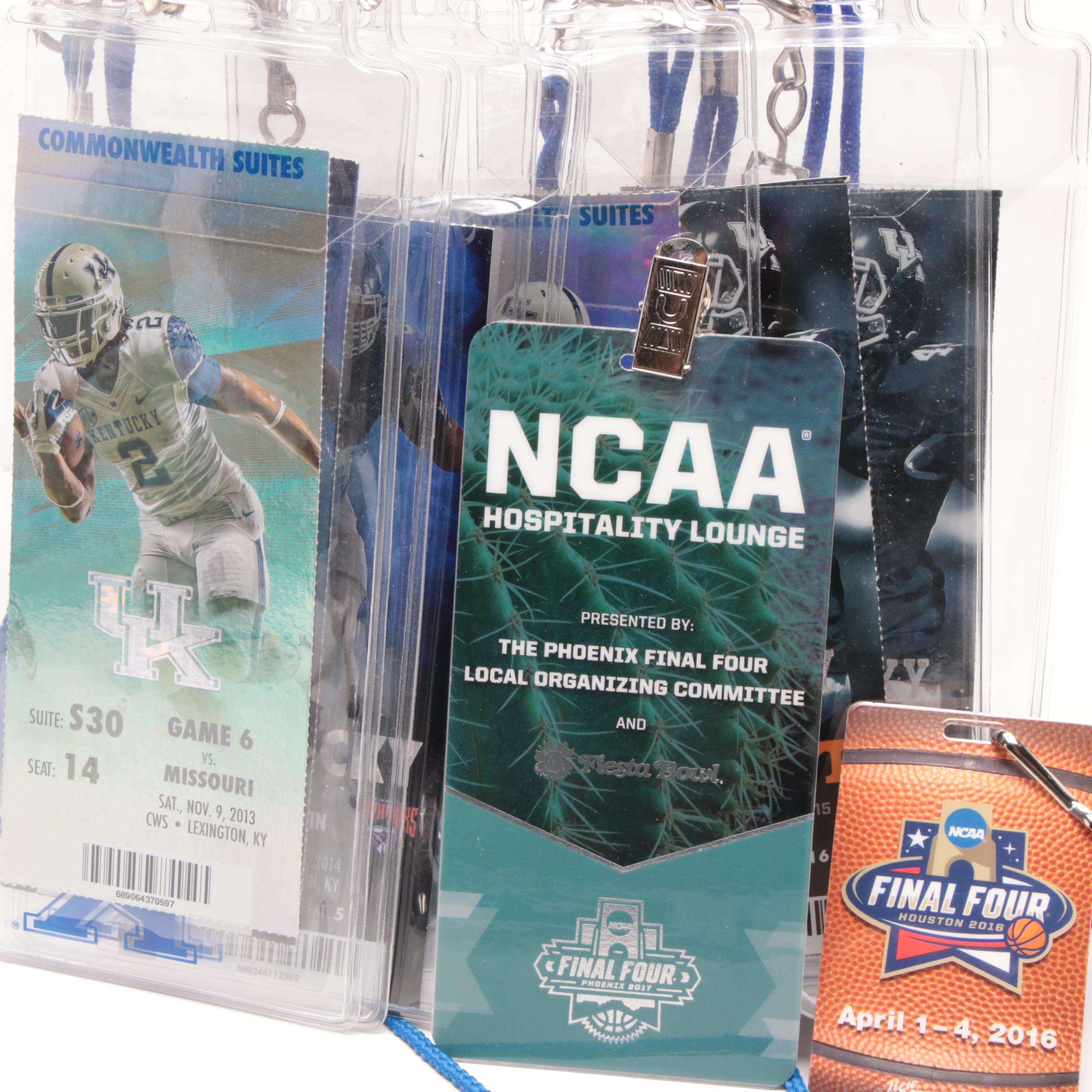 Allotment Final Four and University of Kentucky Football Passes Lanyards
