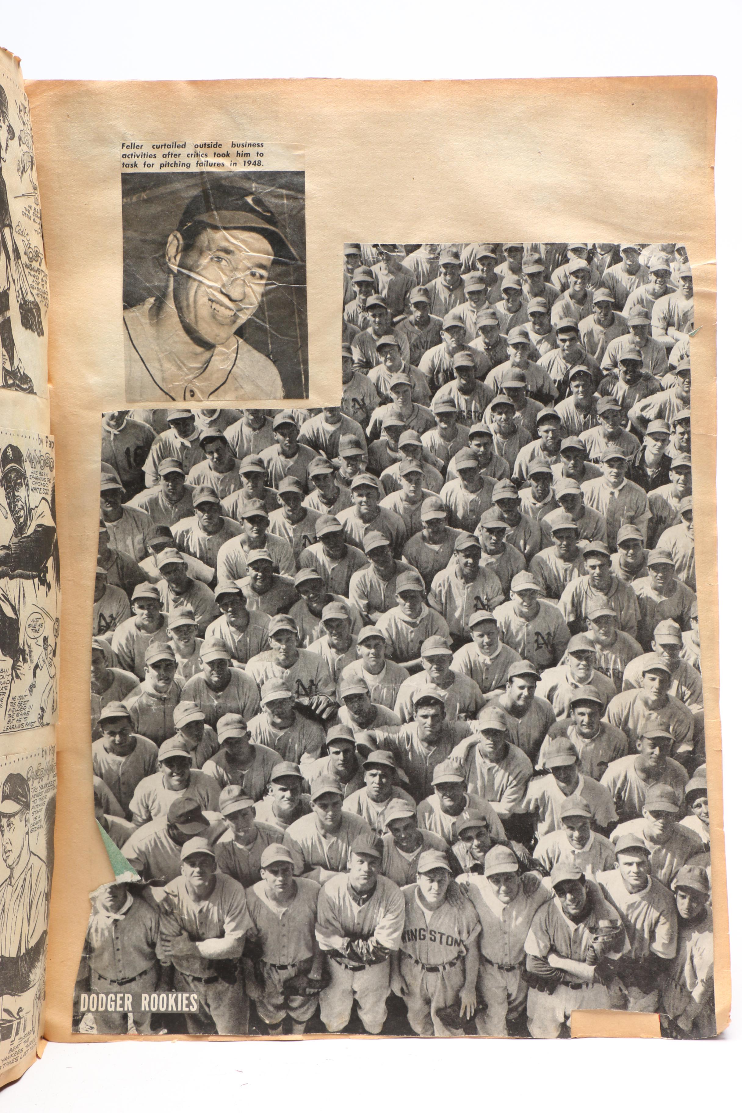 Two Vintage Baseball Scrapbooks with Babe Ruth, Ty Cobb, and Ted Williams