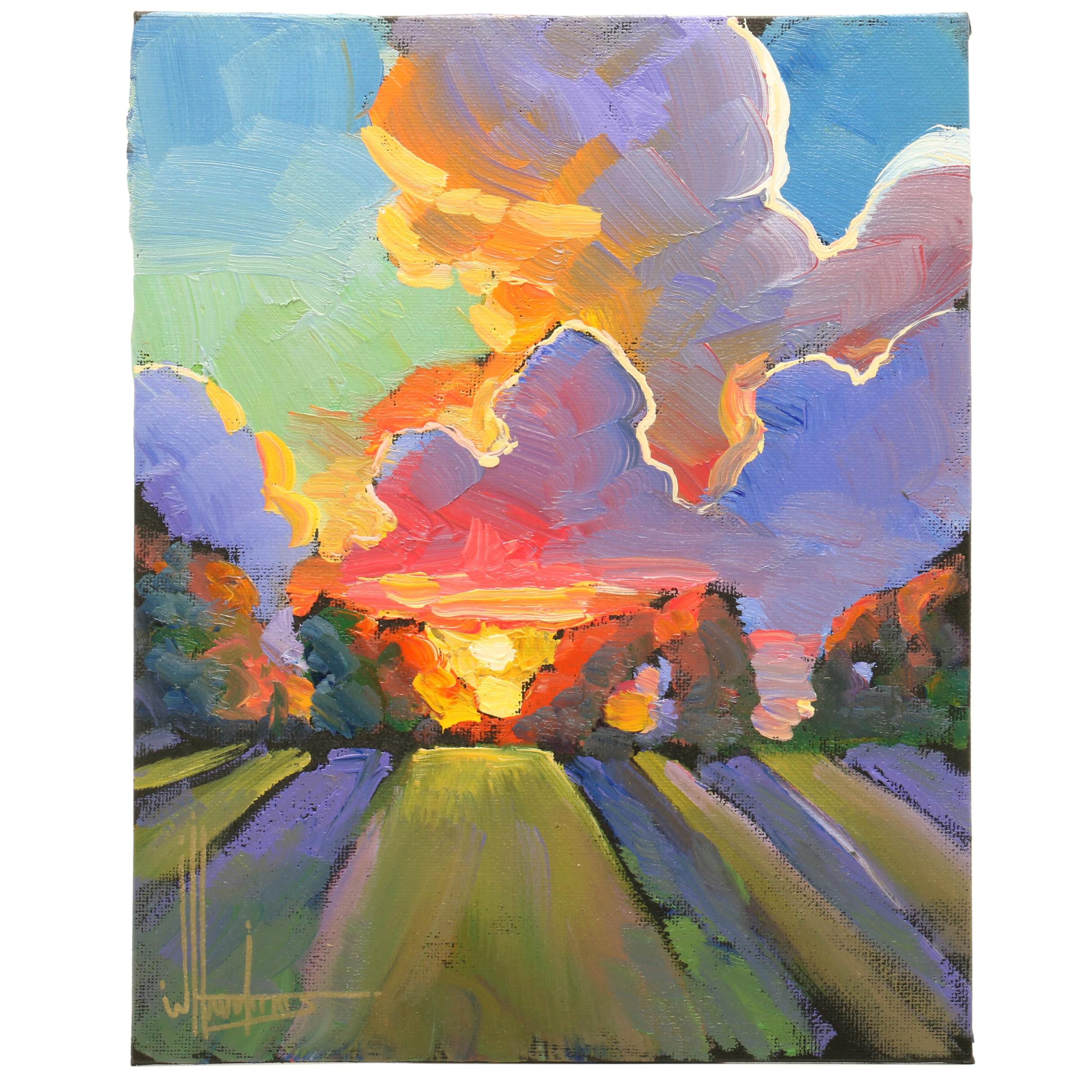 William Hawkins Landscape Oil Painting