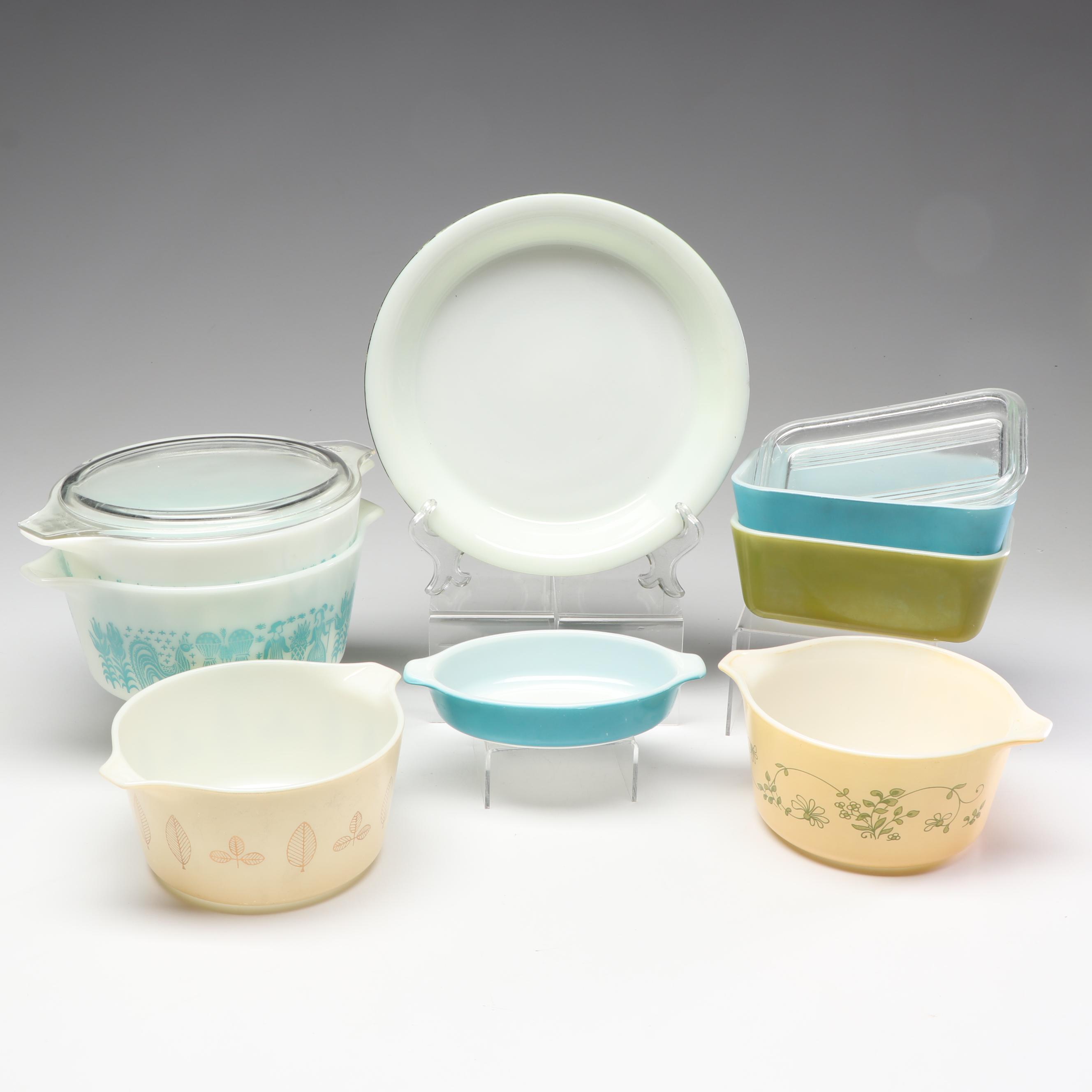 Pyrex Bakeware and Storage Dishes Including Butterprint and Buffet Twins Pattern