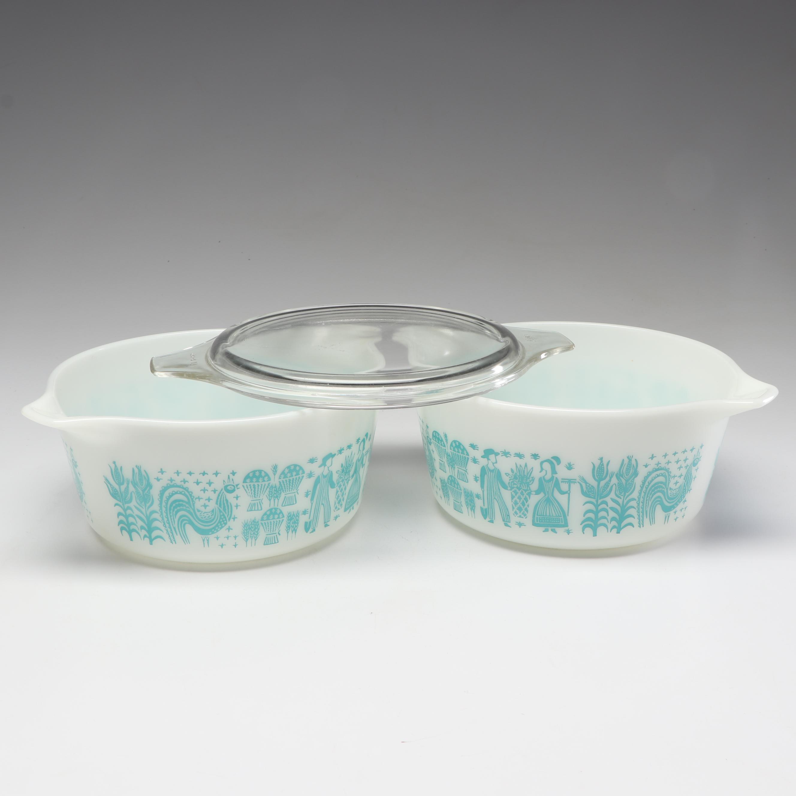 Pyrex Bakeware and Storage Dishes Including Butterprint and Buffet Twins Pattern