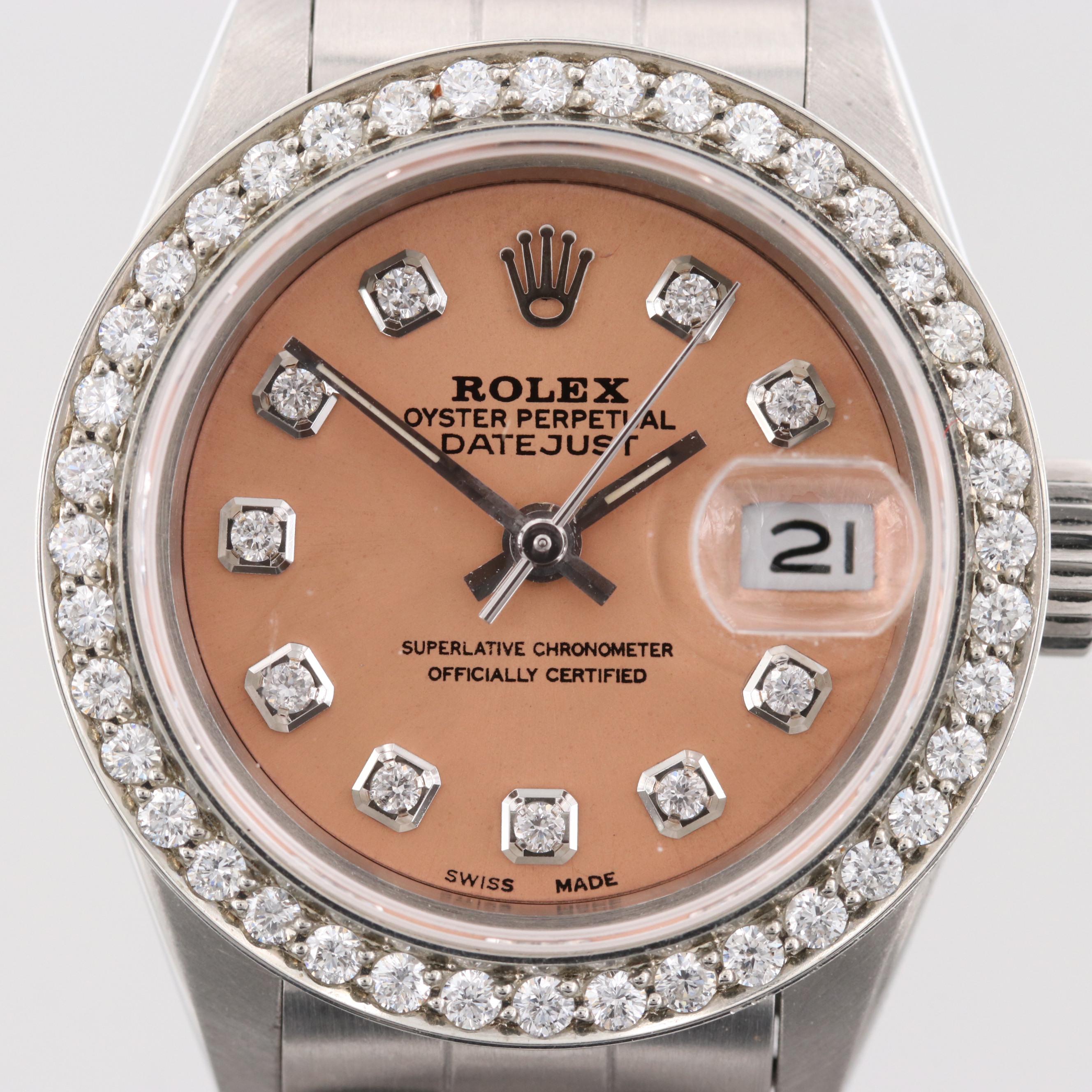 Rolex Datejust Stainless Steel Diamond Automatic Watch, 1987