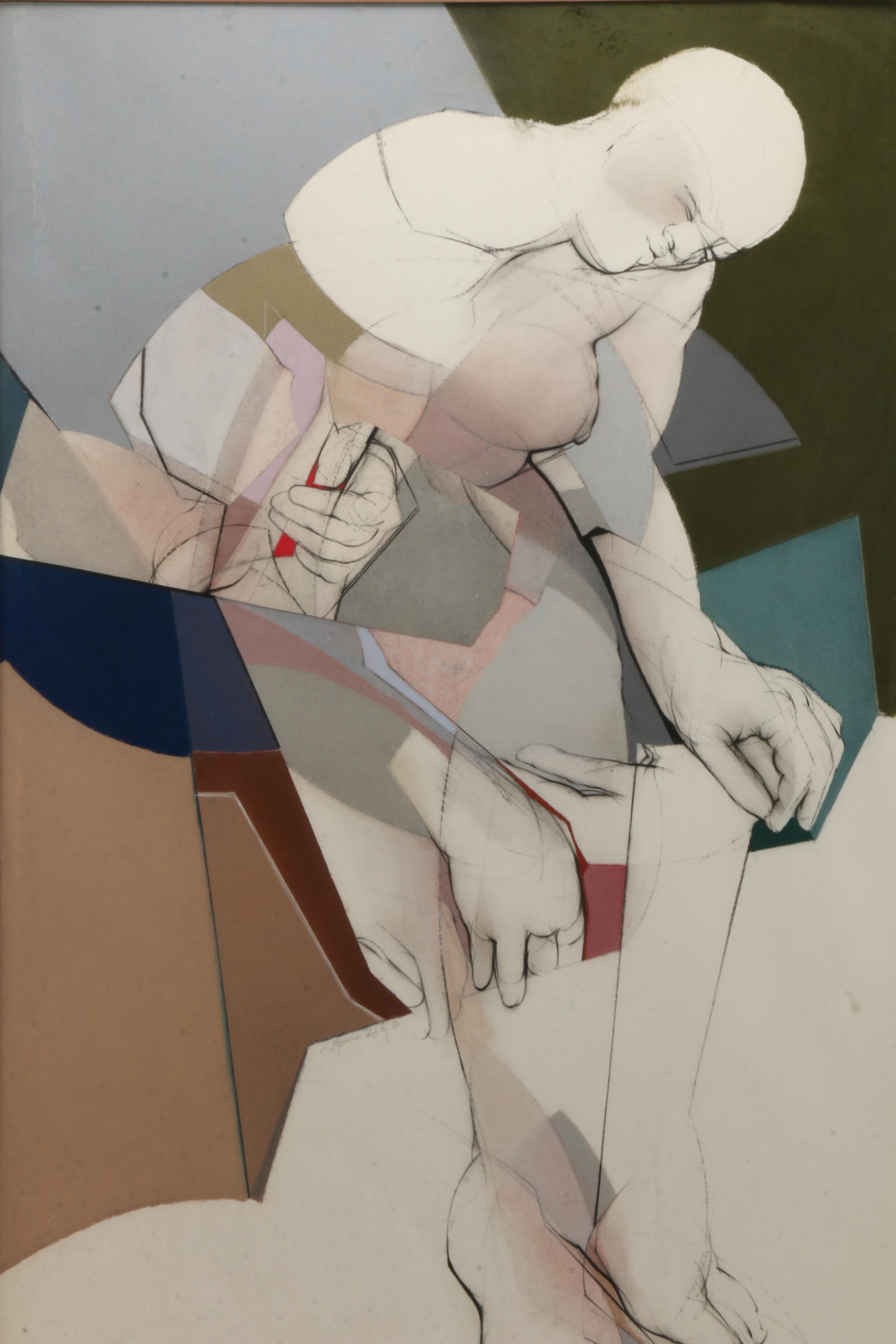 Thomas Hilty Mixed Media Drawing "Pantomine 6"