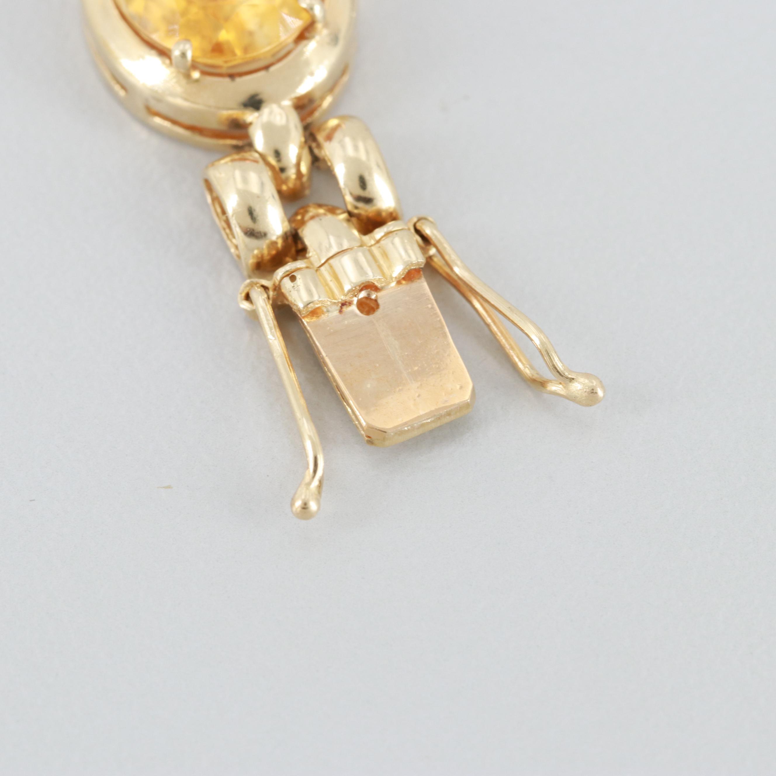 14K Yellow Gold Amethyst, Blue Topaz and Citrine Bracelet