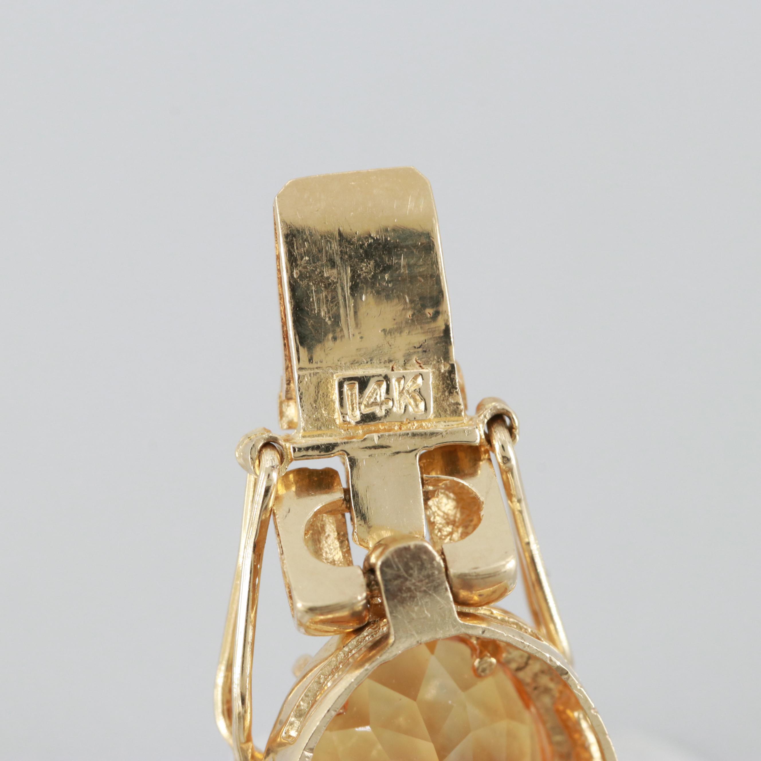 14K Yellow Gold Amethyst, Blue Topaz and Citrine Bracelet