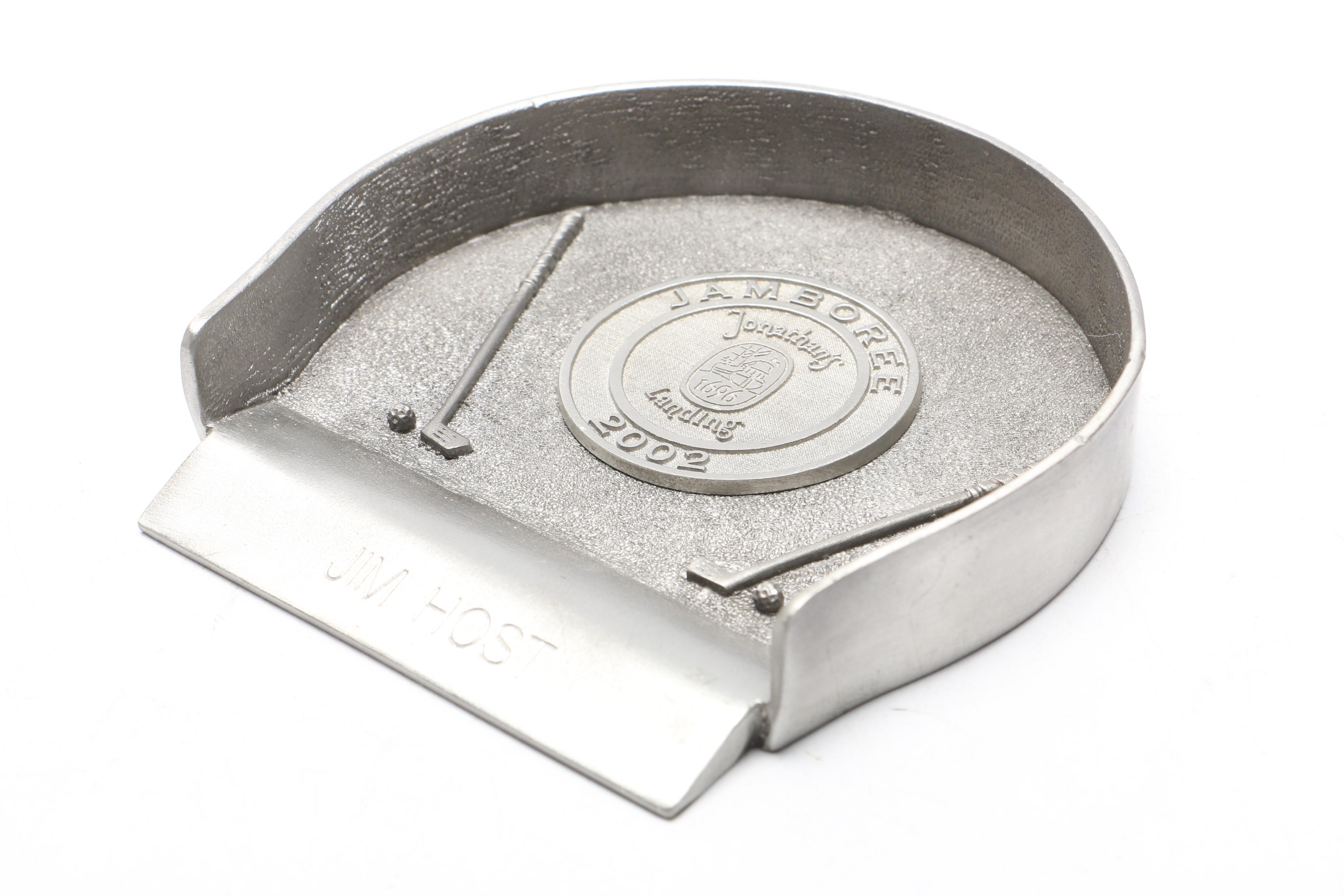 1990s-2000s PGA Senior Golfing Money Clips and 2002 Jim Host Paperweight