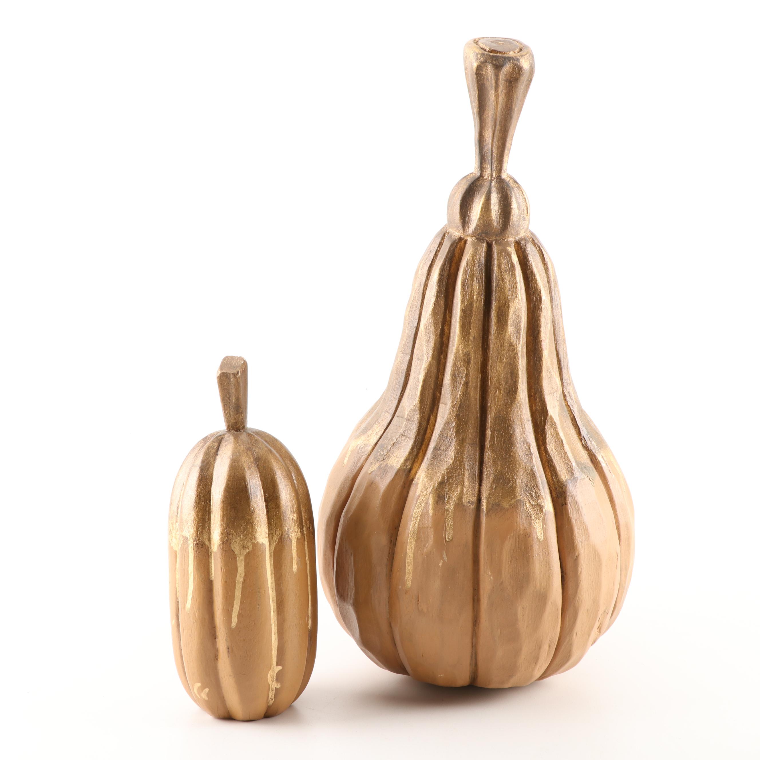Hand Carved Painted Pumpkins