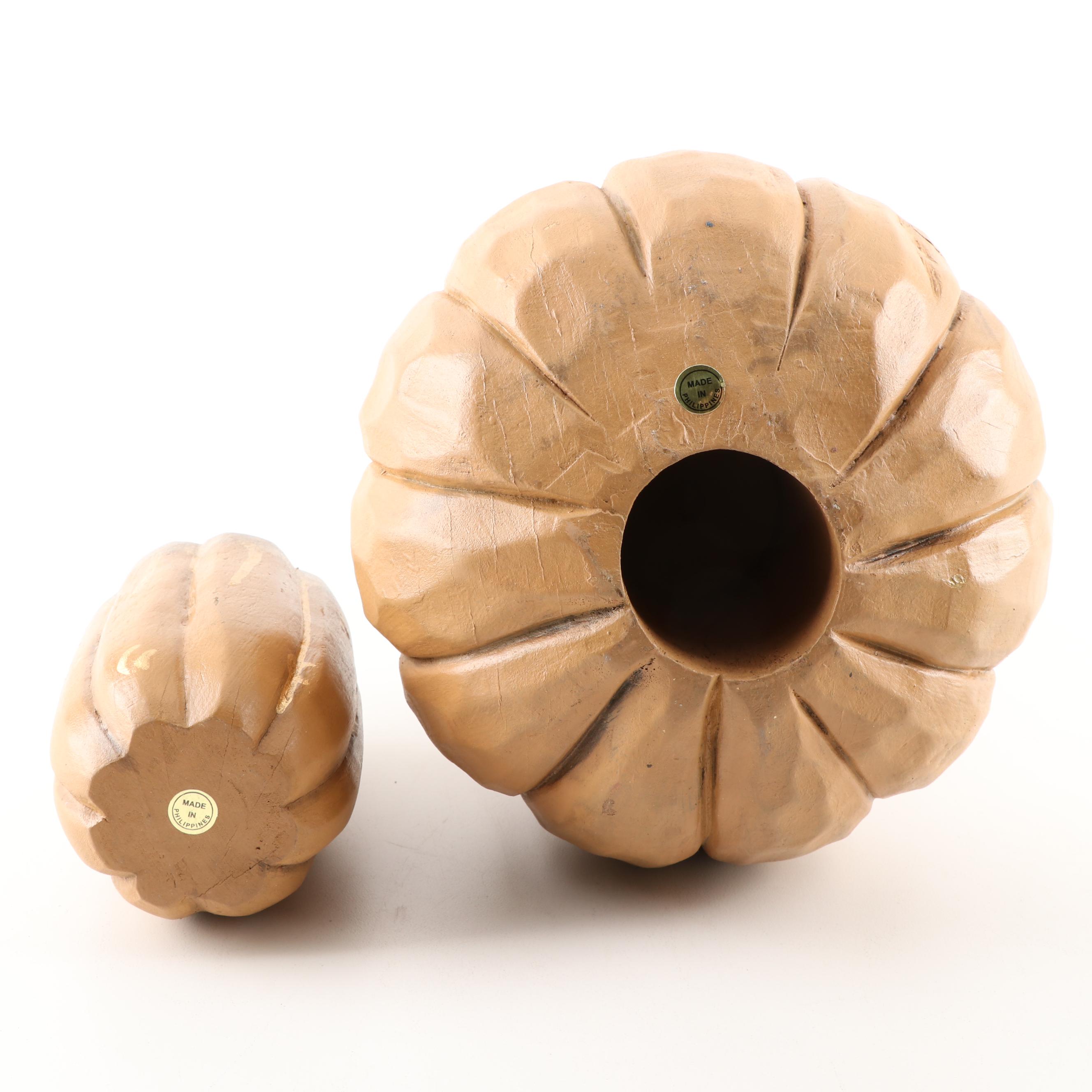 Hand Carved Painted Pumpkins