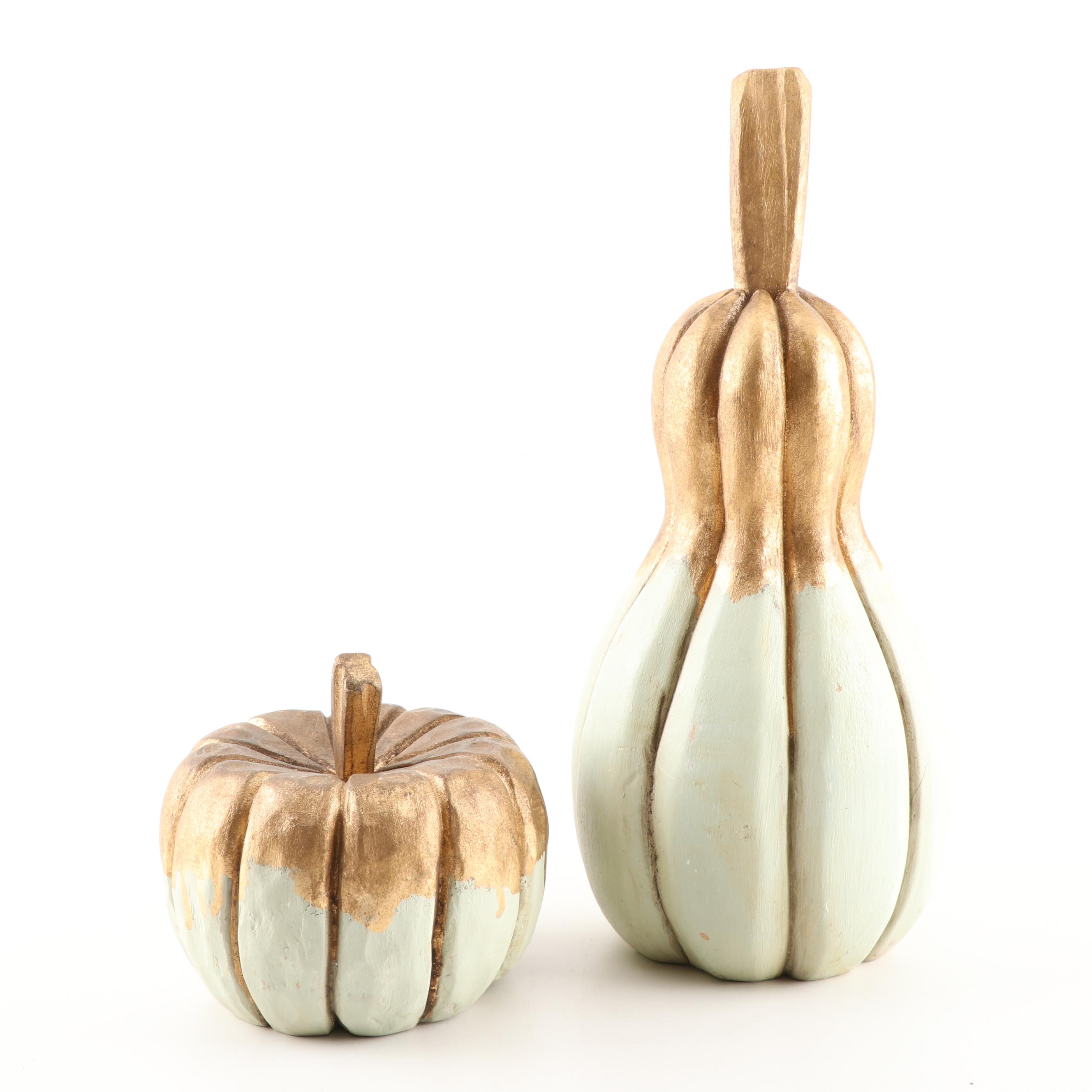 Hand Carved Painted Pumpkins