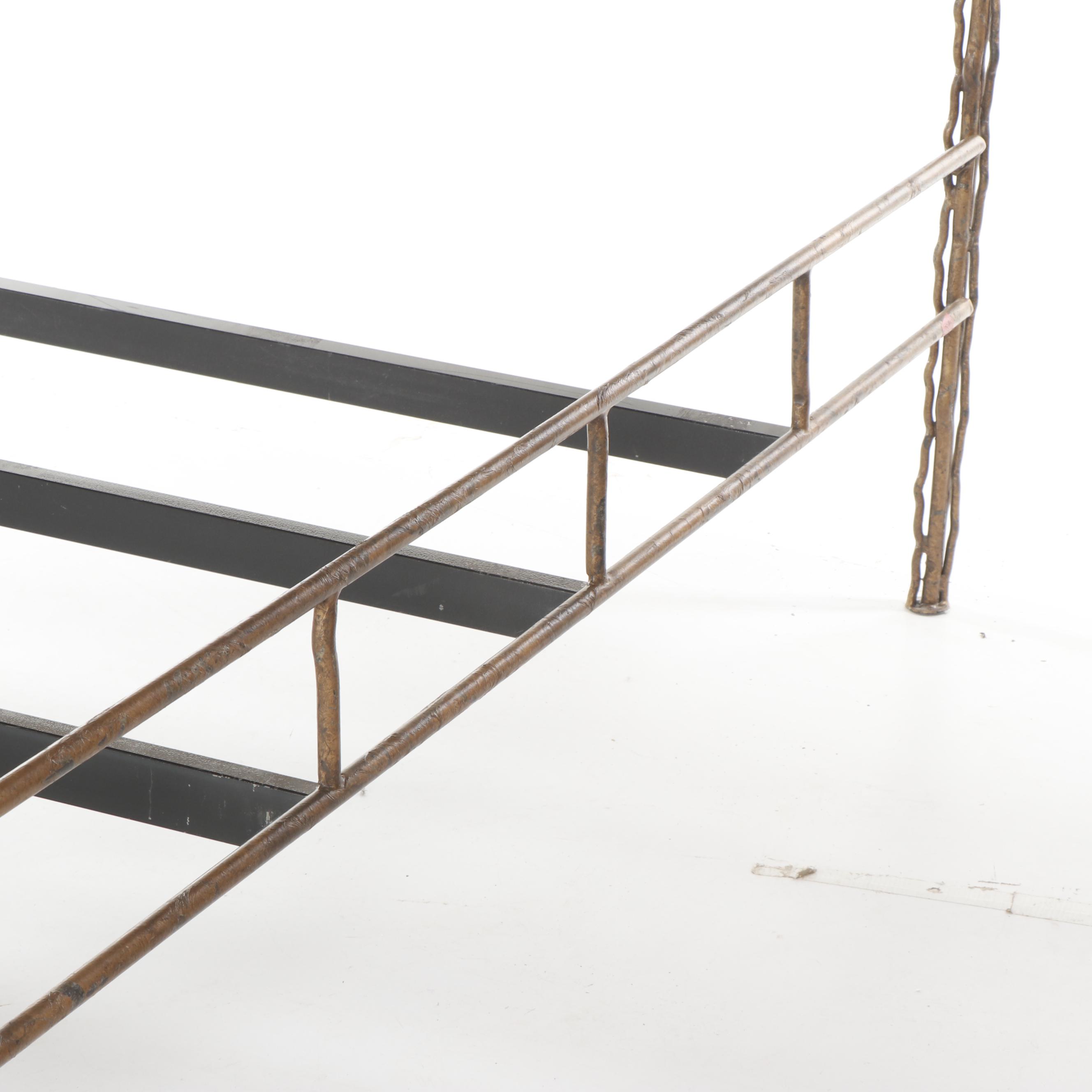 Contemporary Natural Vine Style Iron Four Poster King Bed Frame