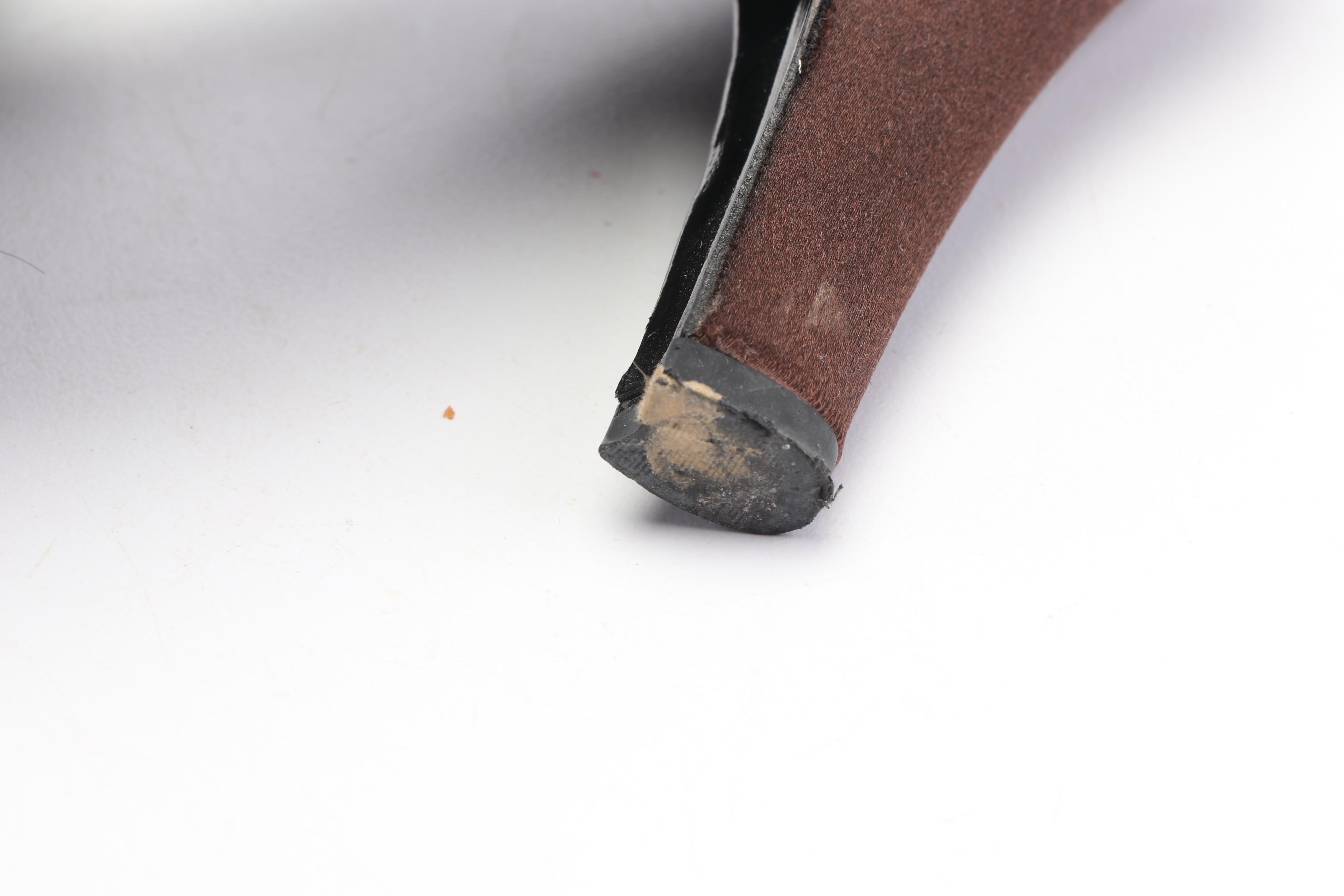 Yves Saint Laurent Brown Silk Platform Pumps