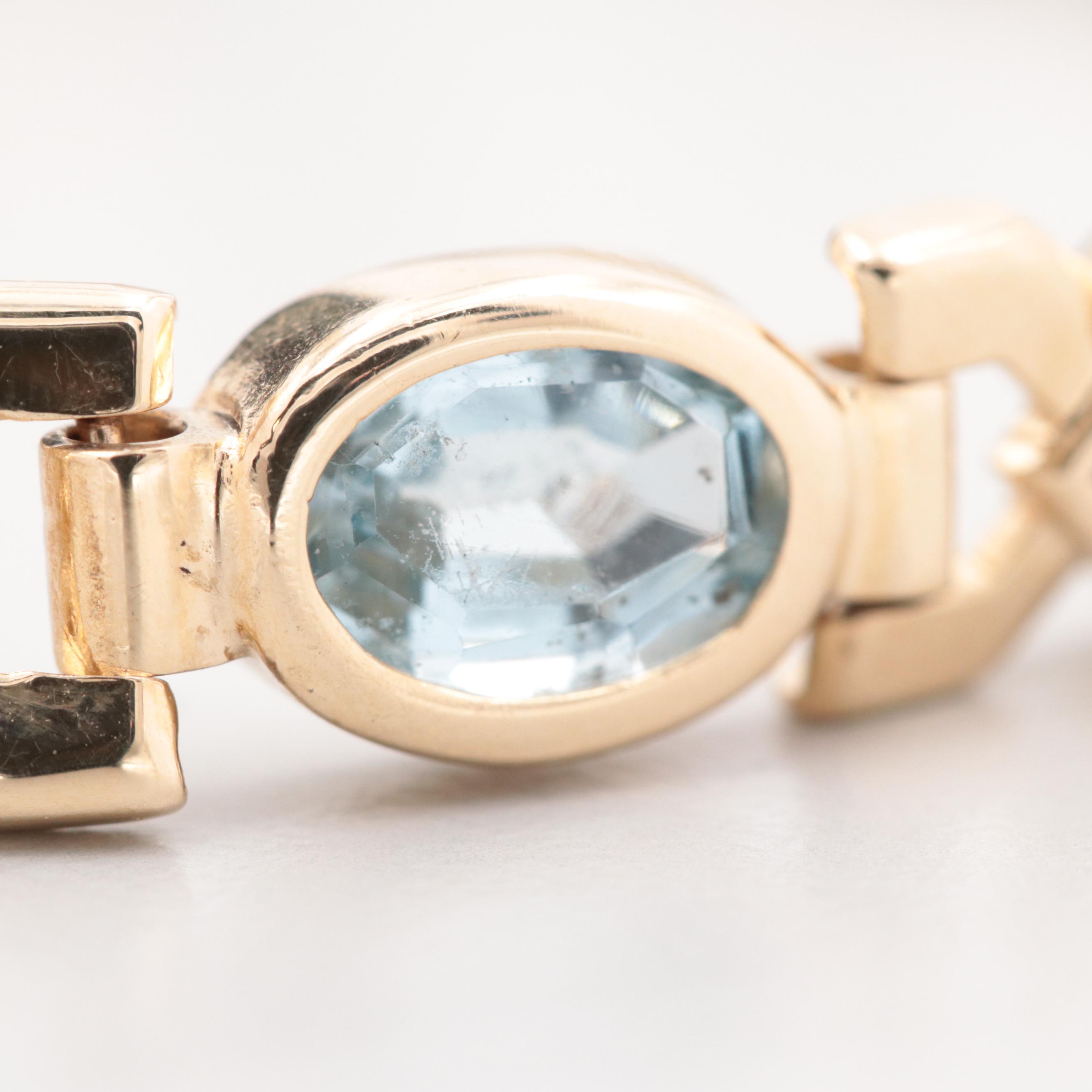 14K Yellow Gold Gemstone Bracelet