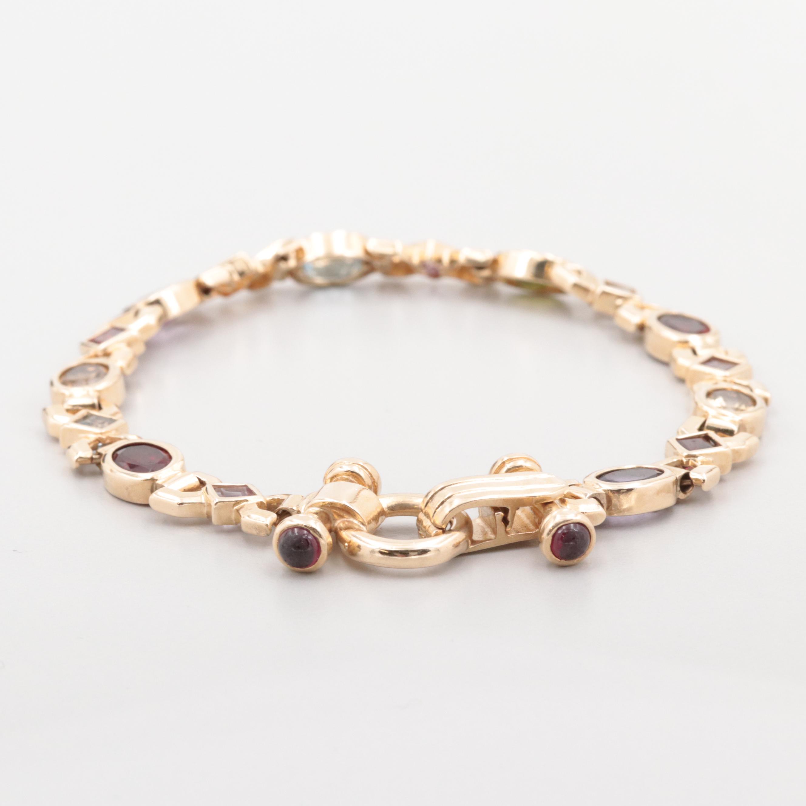 14K Yellow Gold Gemstone Bracelet