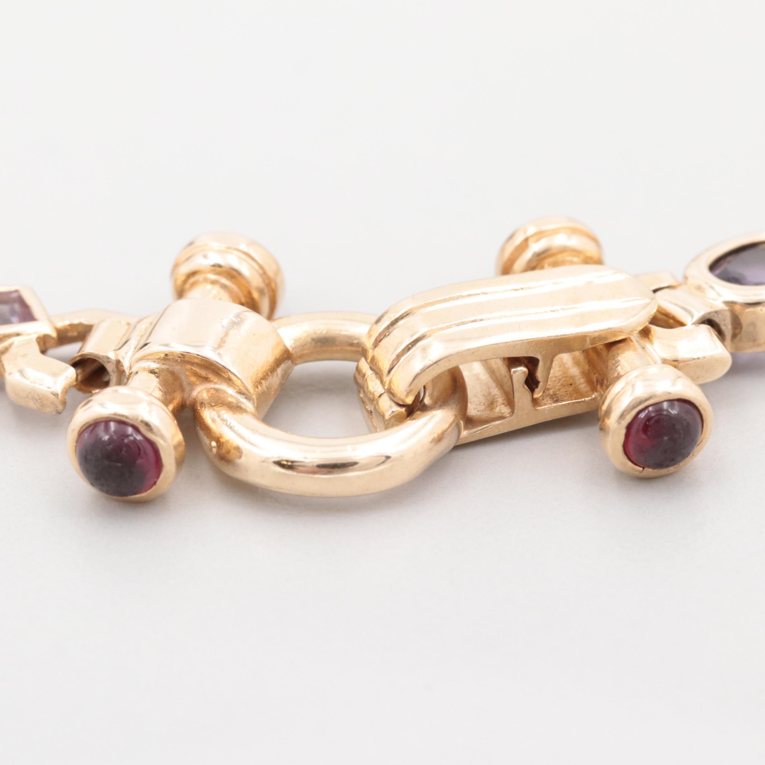 14K Yellow Gold Gemstone Bracelet