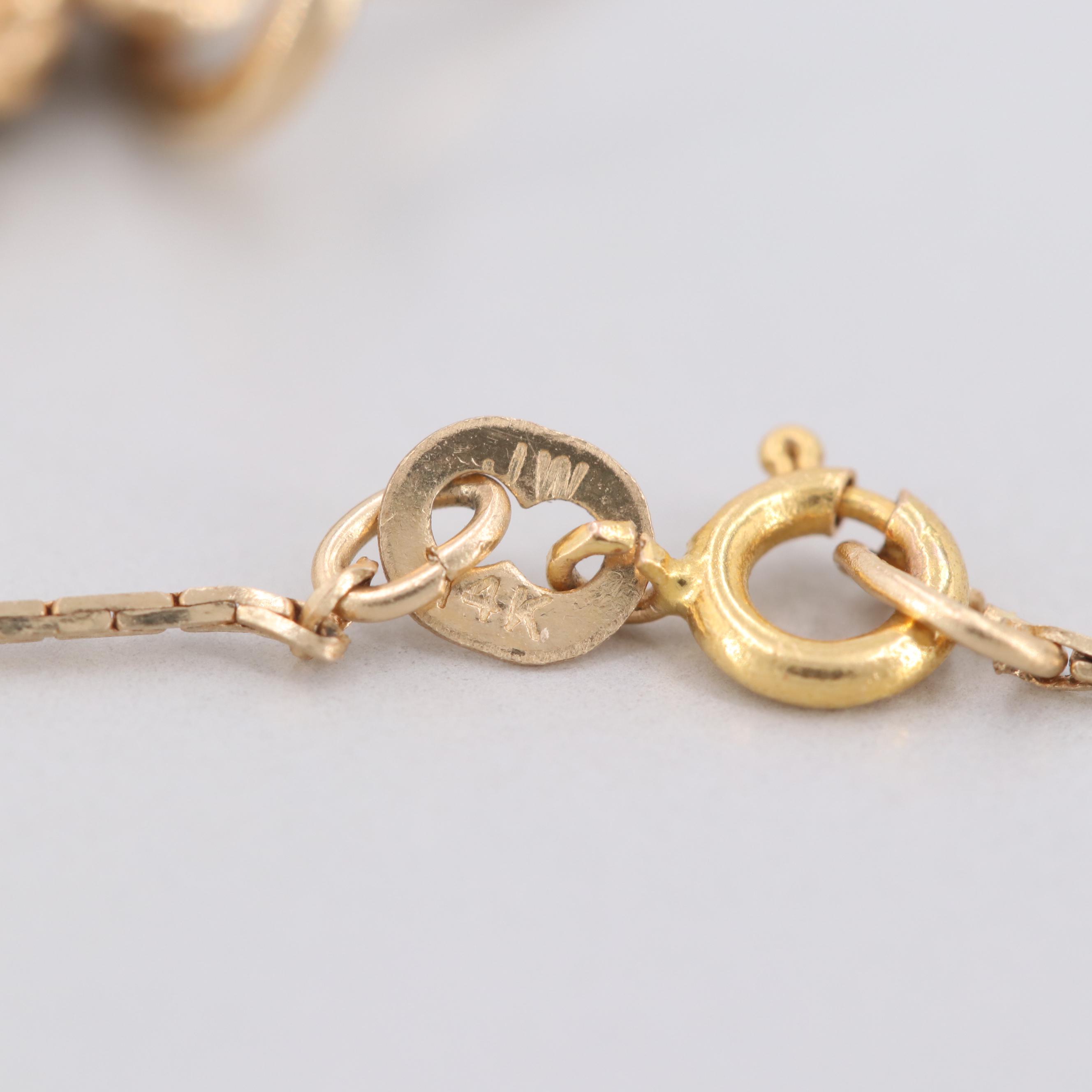 14K Yellow Gold Necklace with 1862 Indian Princess Head $1 Gold Coin