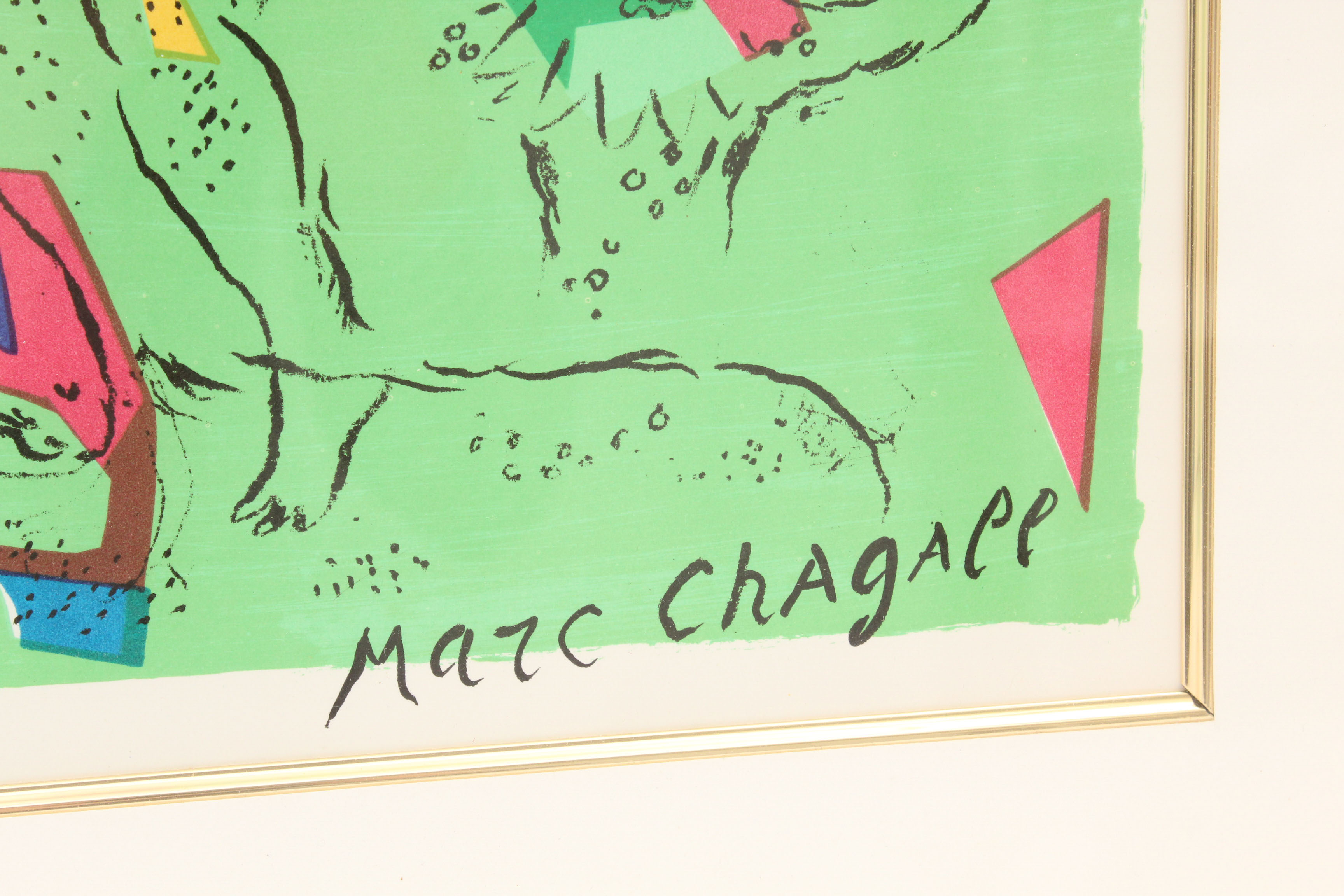 Marc Chagall Color Lithograph "Green Acrobat" from "Derrière le Miroir"