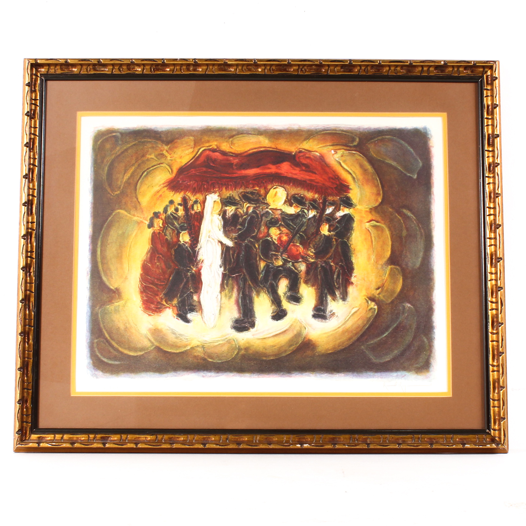 Raoul Raymond Color Lithograph "The Wedding"