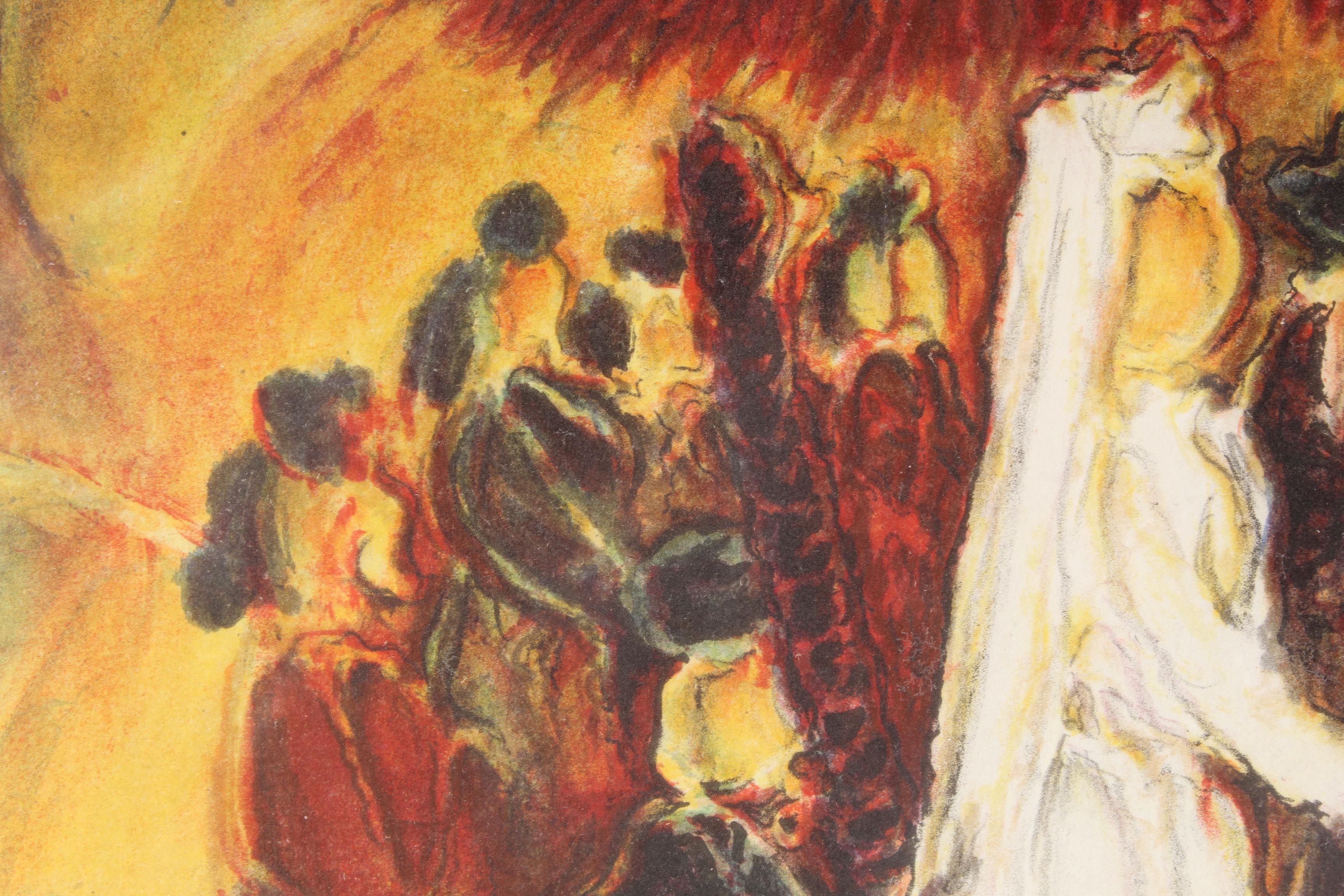 Raoul Raymond Color Lithograph "The Wedding"