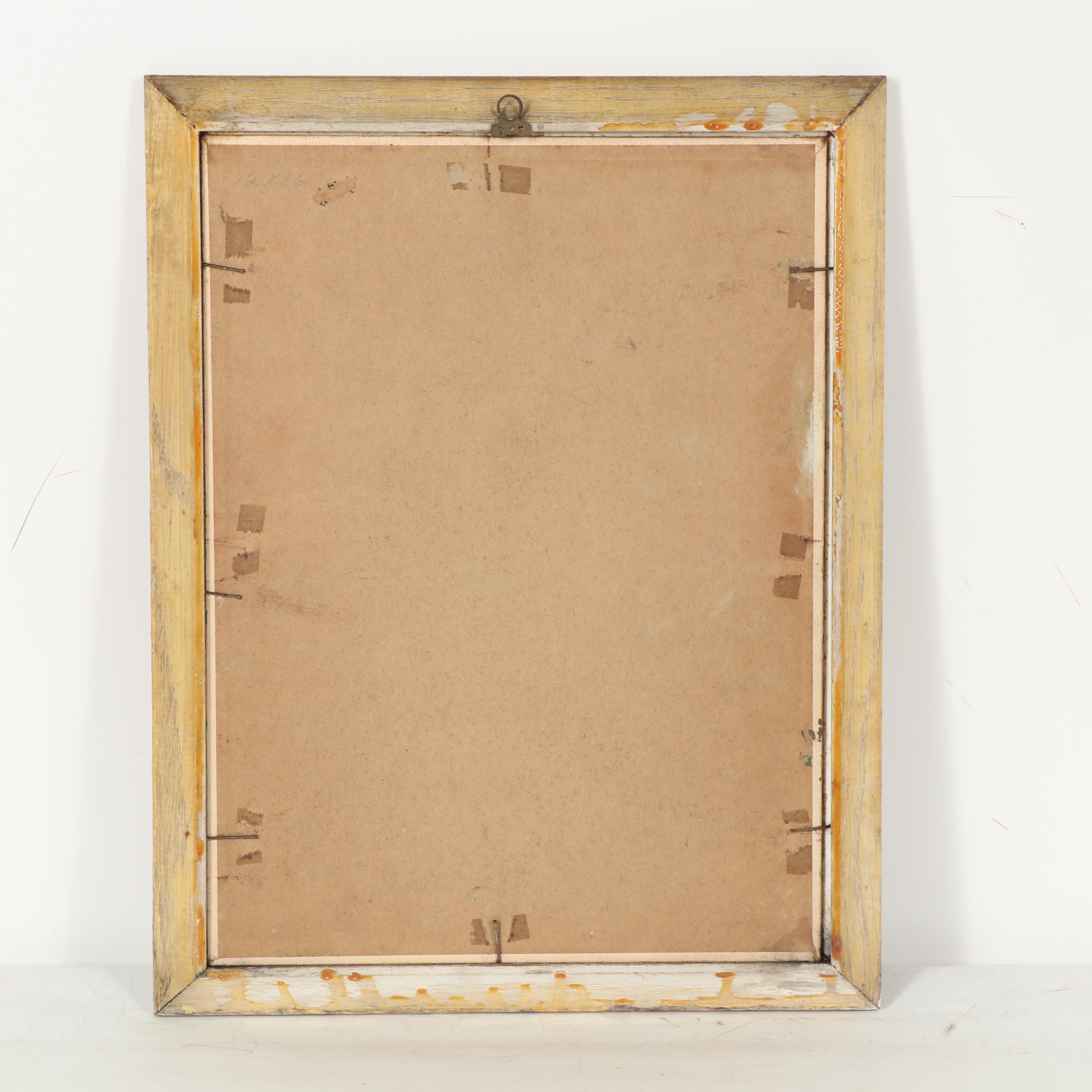 V. Hart Folk Art Oil Painting