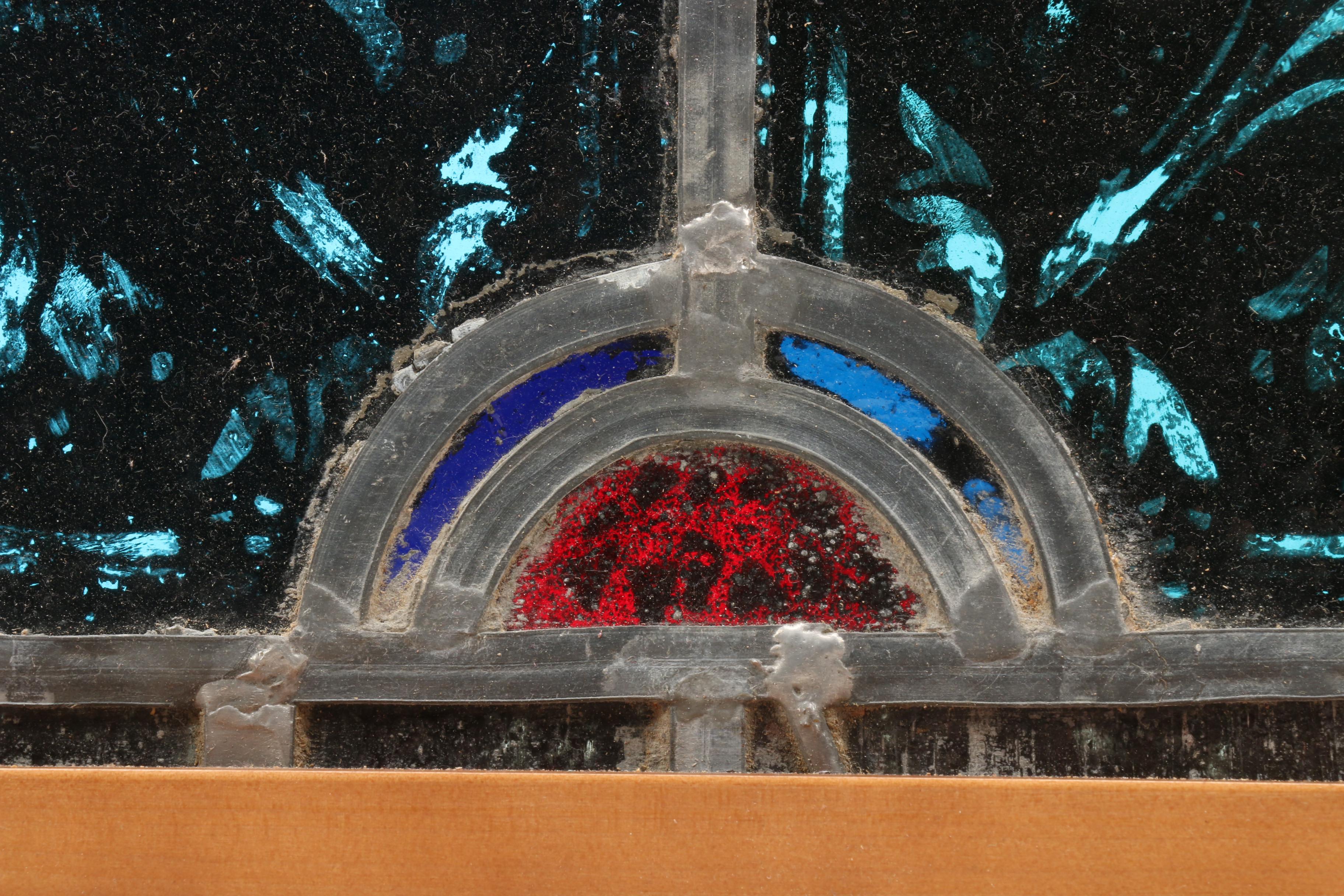 Charles Jay Connick Birch Framed Leaded Stained Glass Window