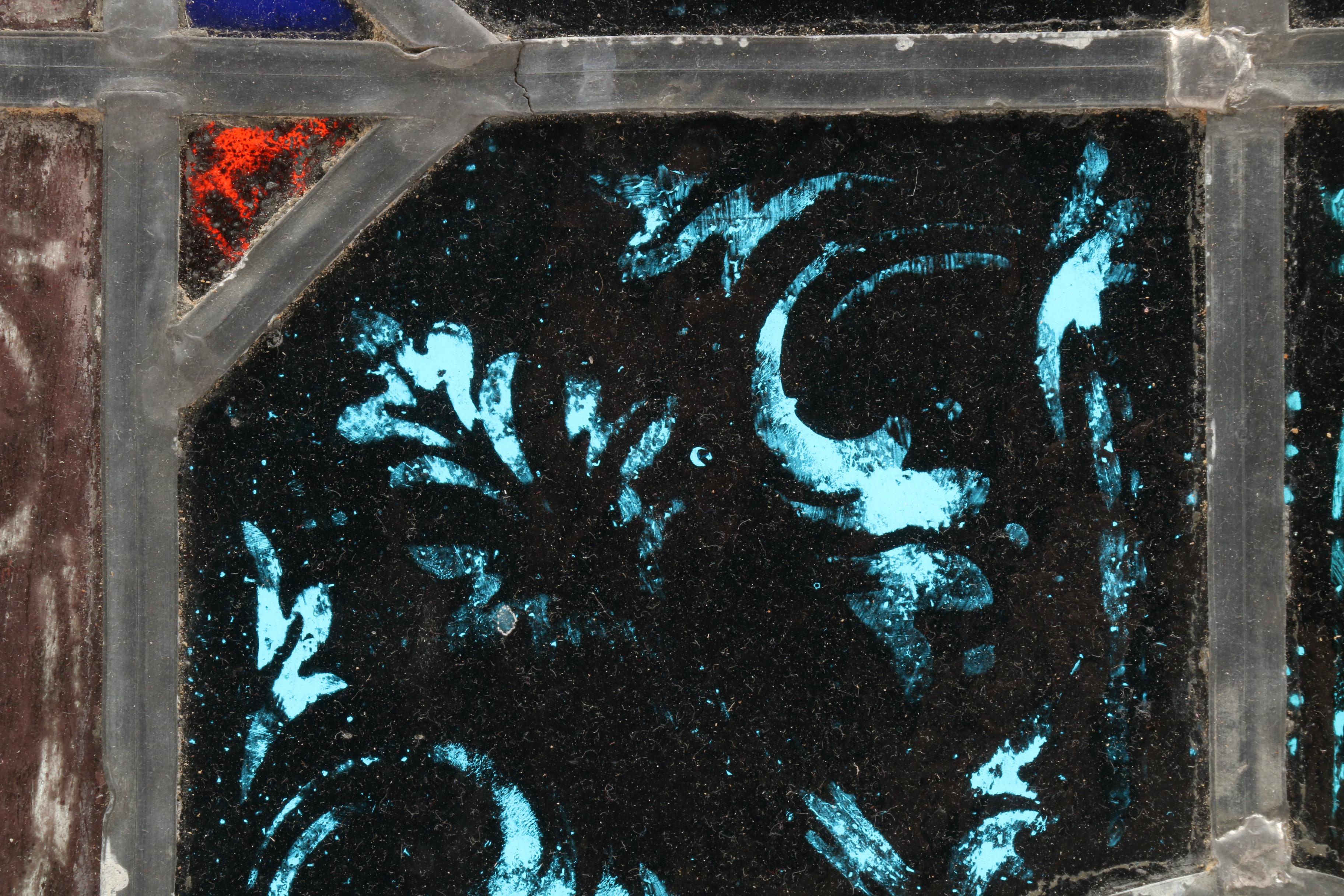 Charles Jay Connick Birch Framed Leaded Stained Glass Window