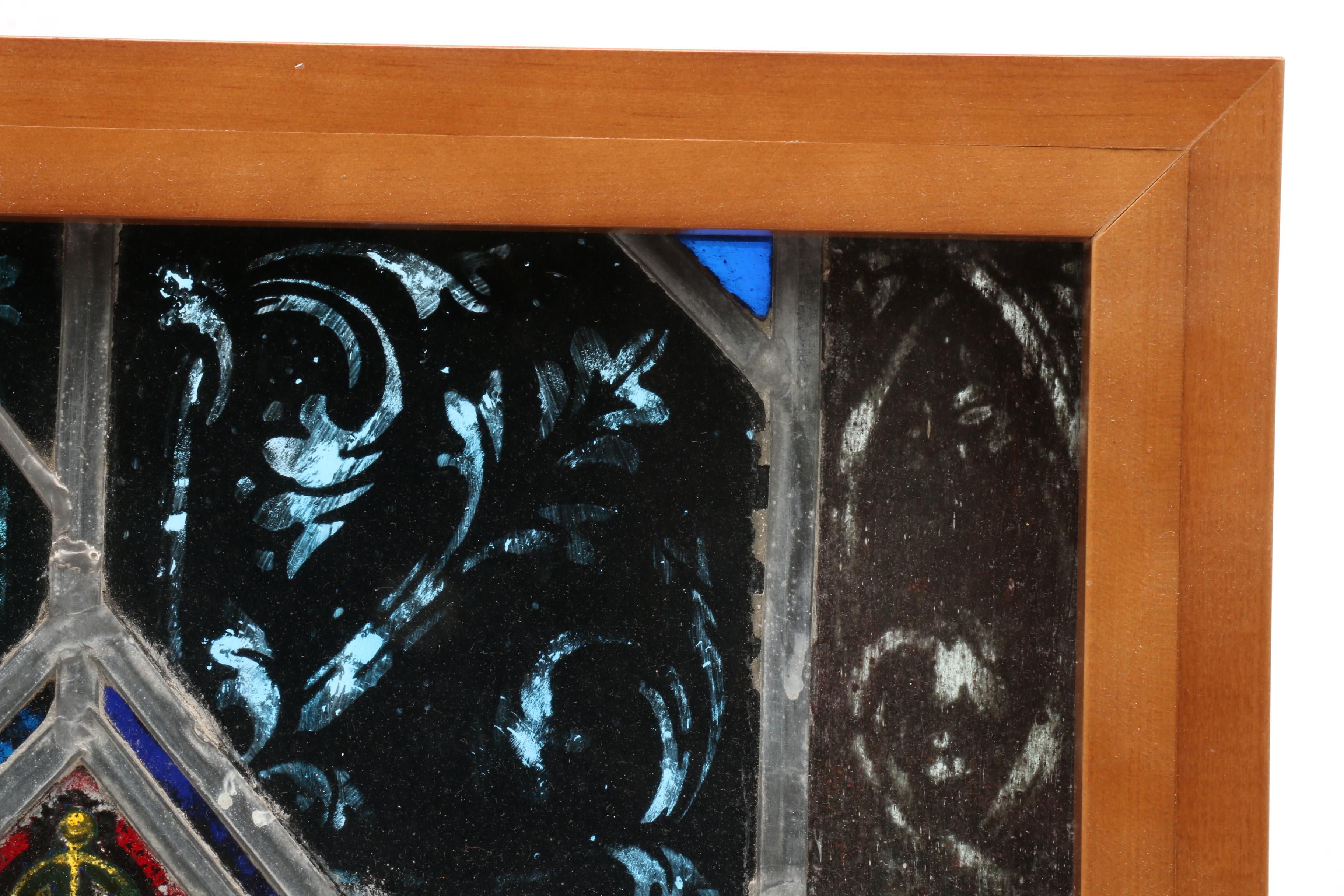 Charles Jay Connick Birch Framed Leaded Stained Glass Window