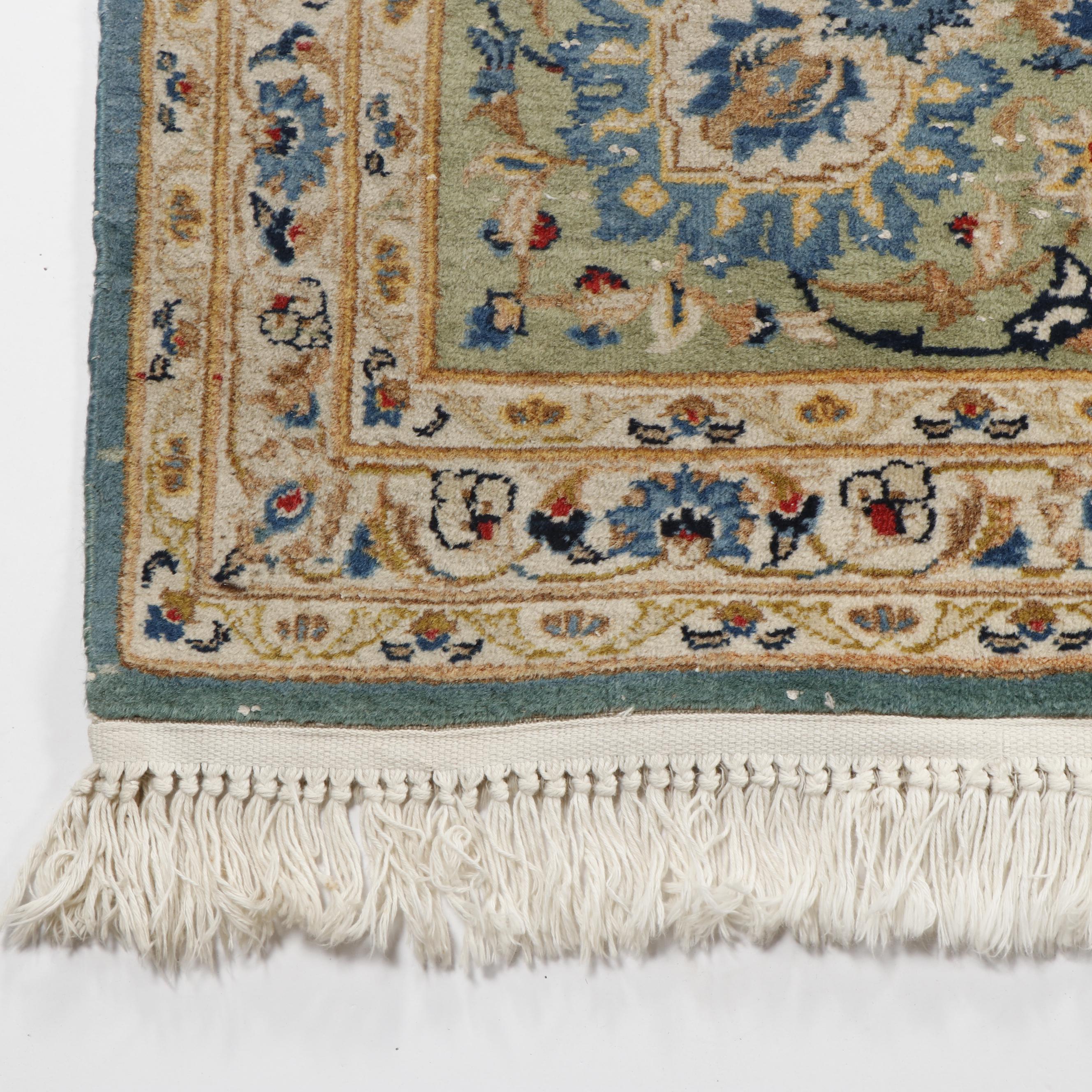 Hand-Knotted Sarouk Wool Rug