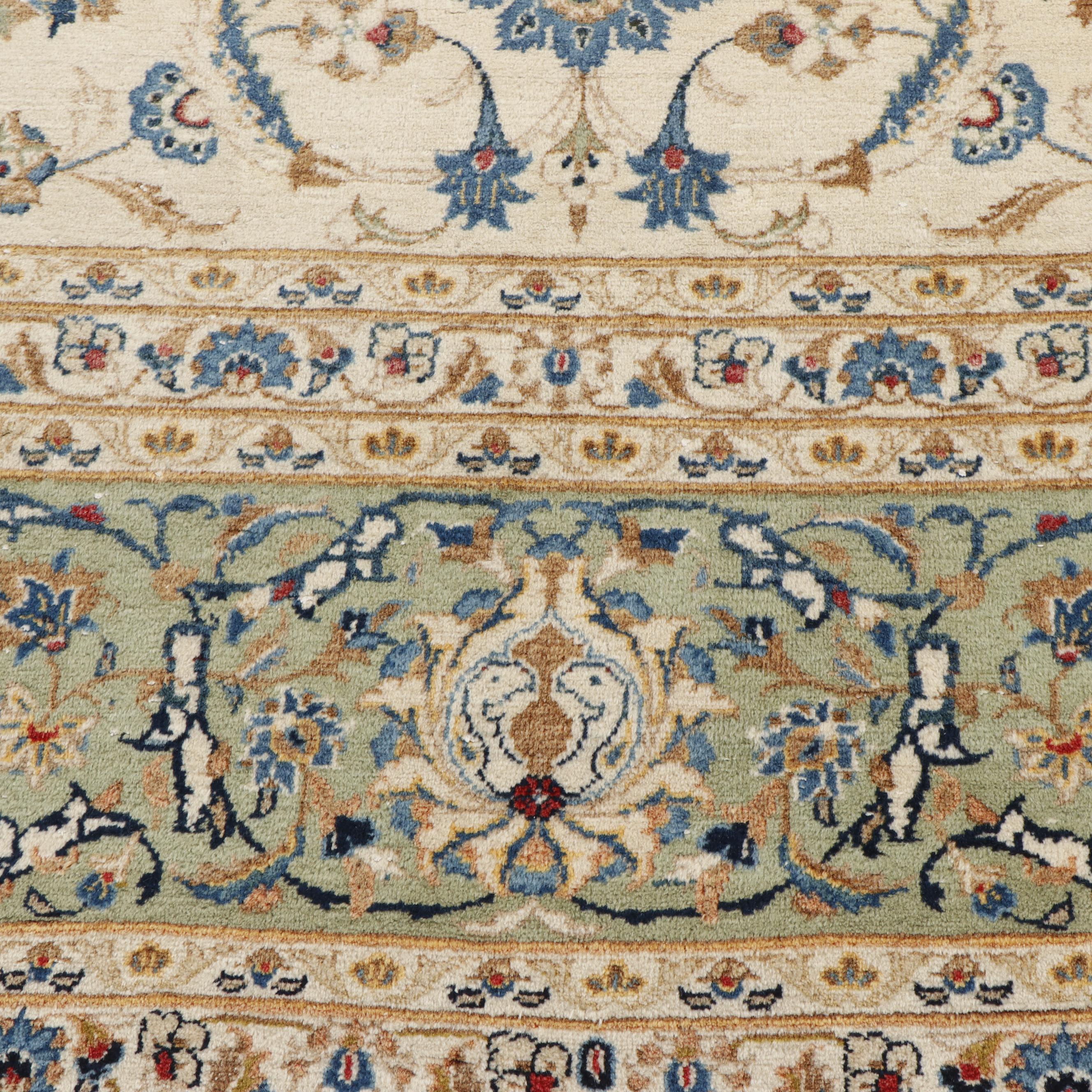 Hand-Knotted Sarouk Wool Rug
