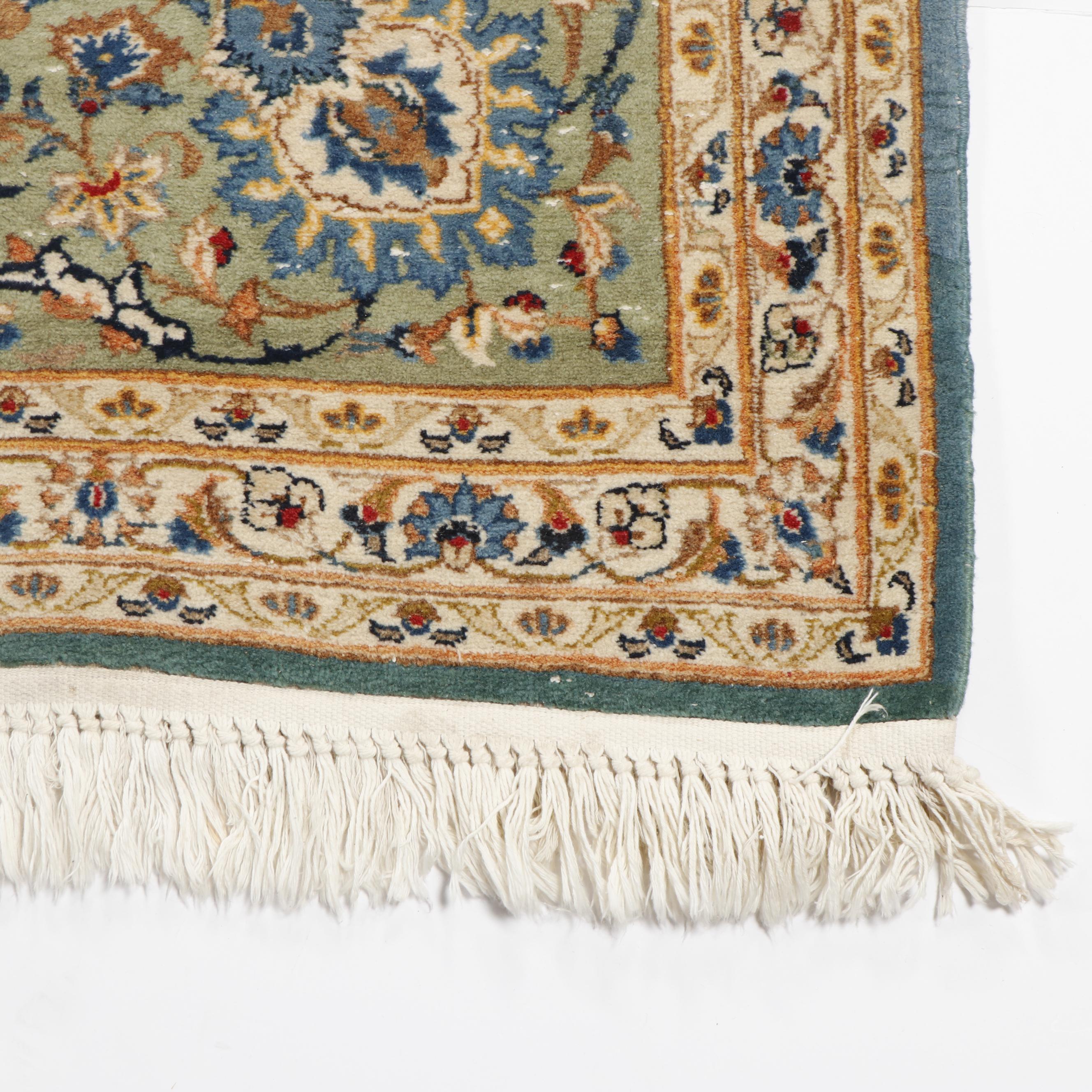Hand-Knotted Sarouk Wool Rug