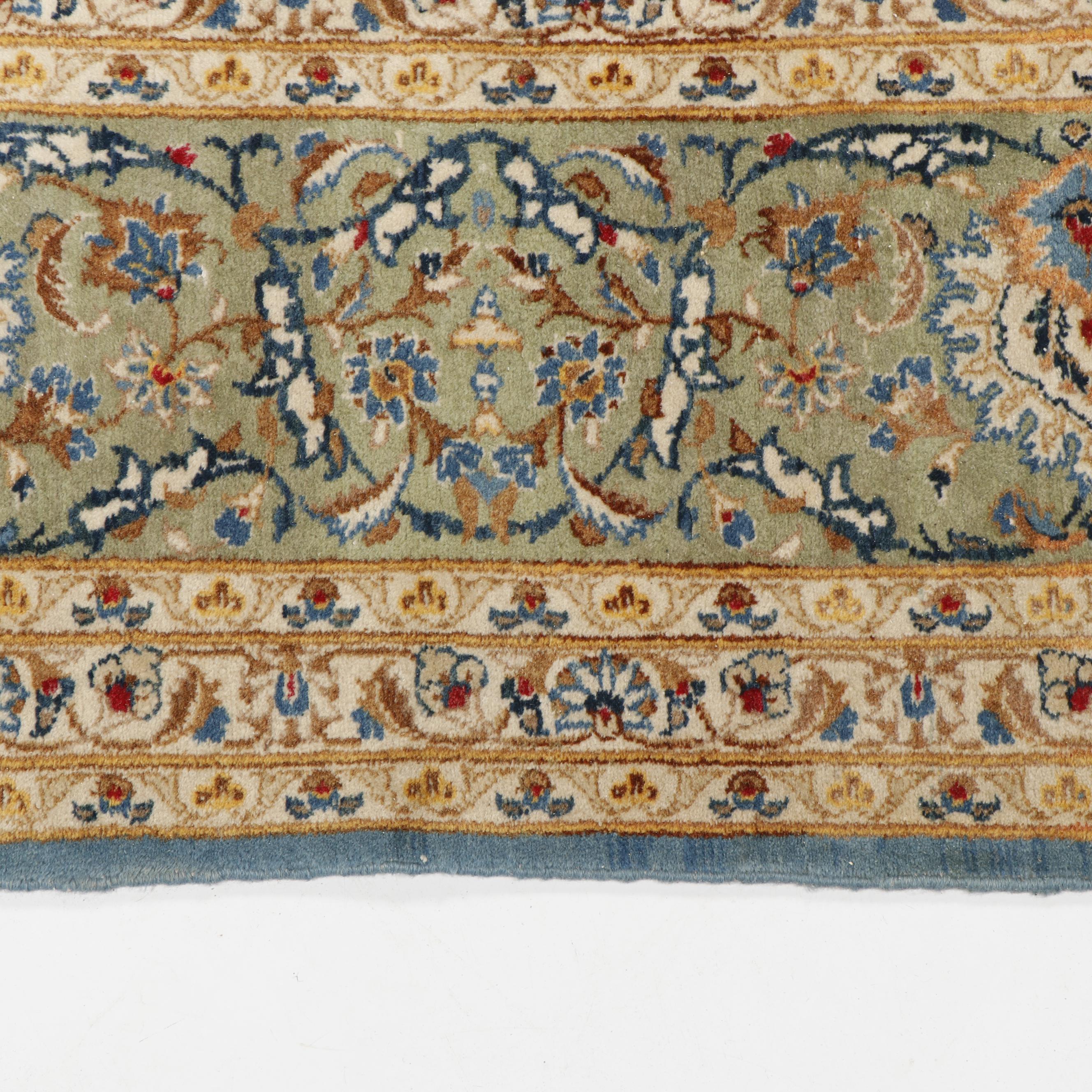 Hand-Knotted Sarouk Wool Rug