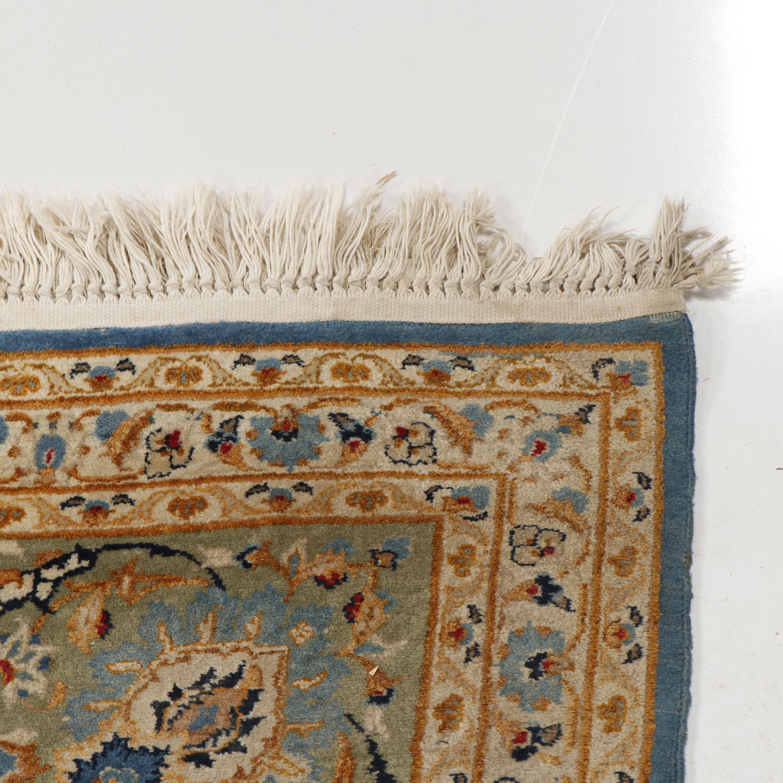 Hand-Knotted Sarouk Wool Rug