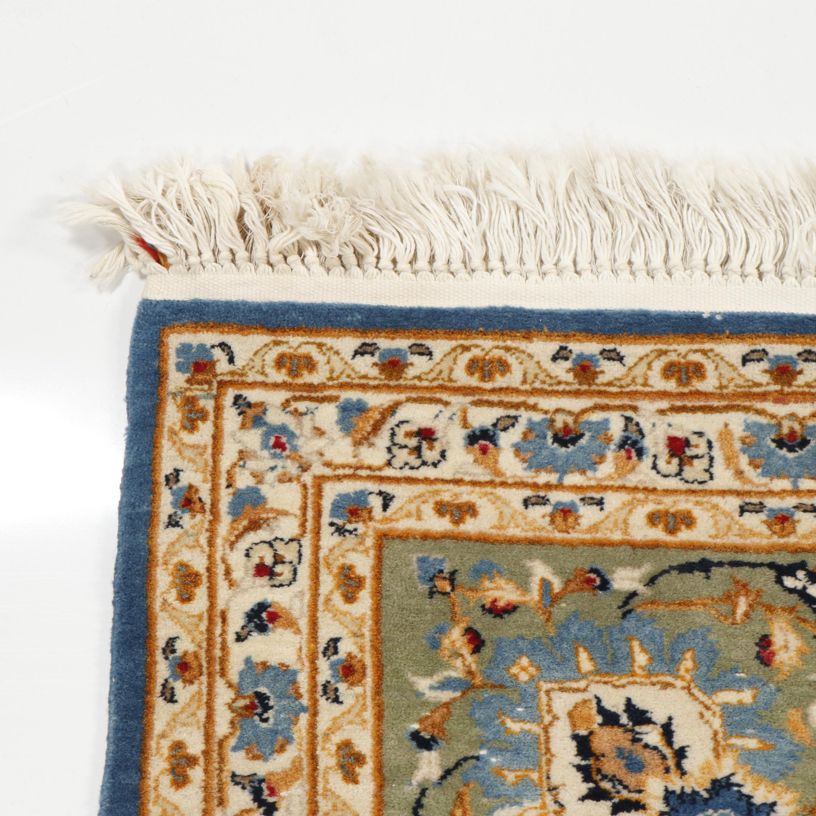 Hand-Knotted Sarouk Wool Rug