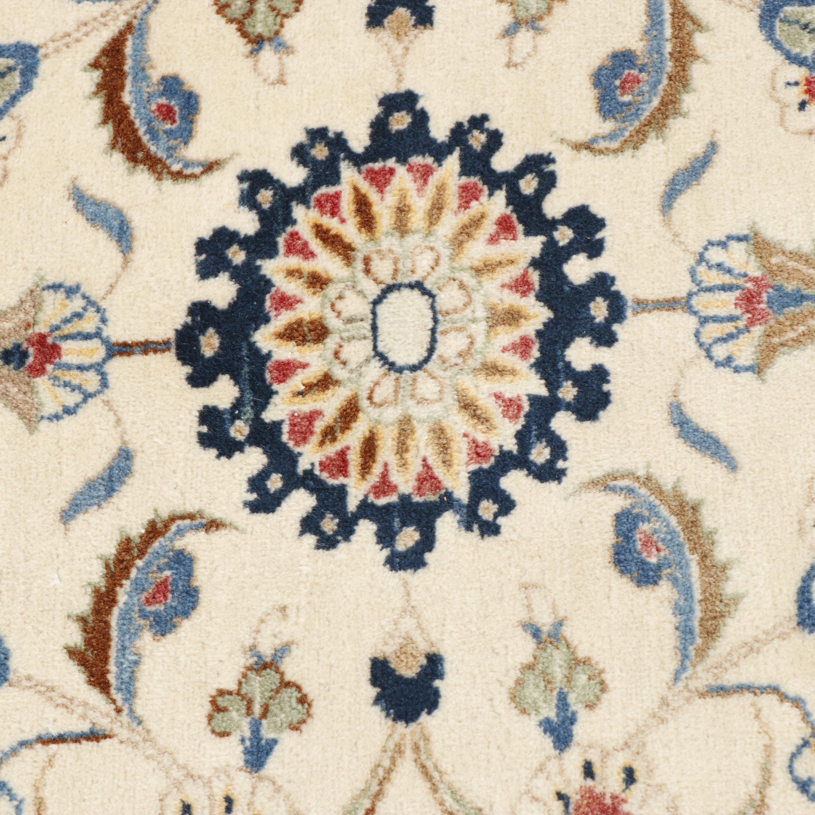 Hand-Knotted Sarouk Wool Rug