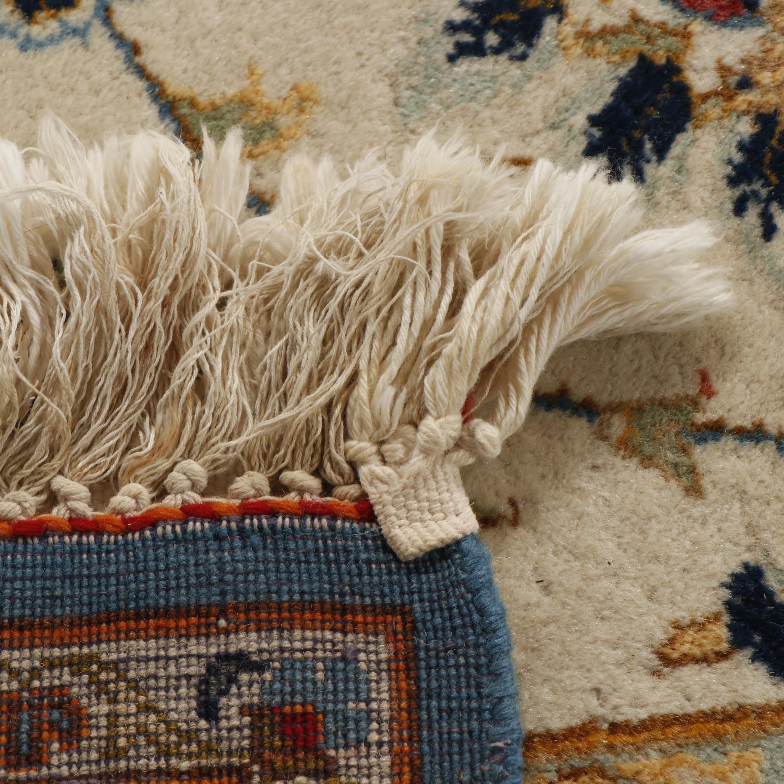 Hand-Knotted Sarouk Wool Rug