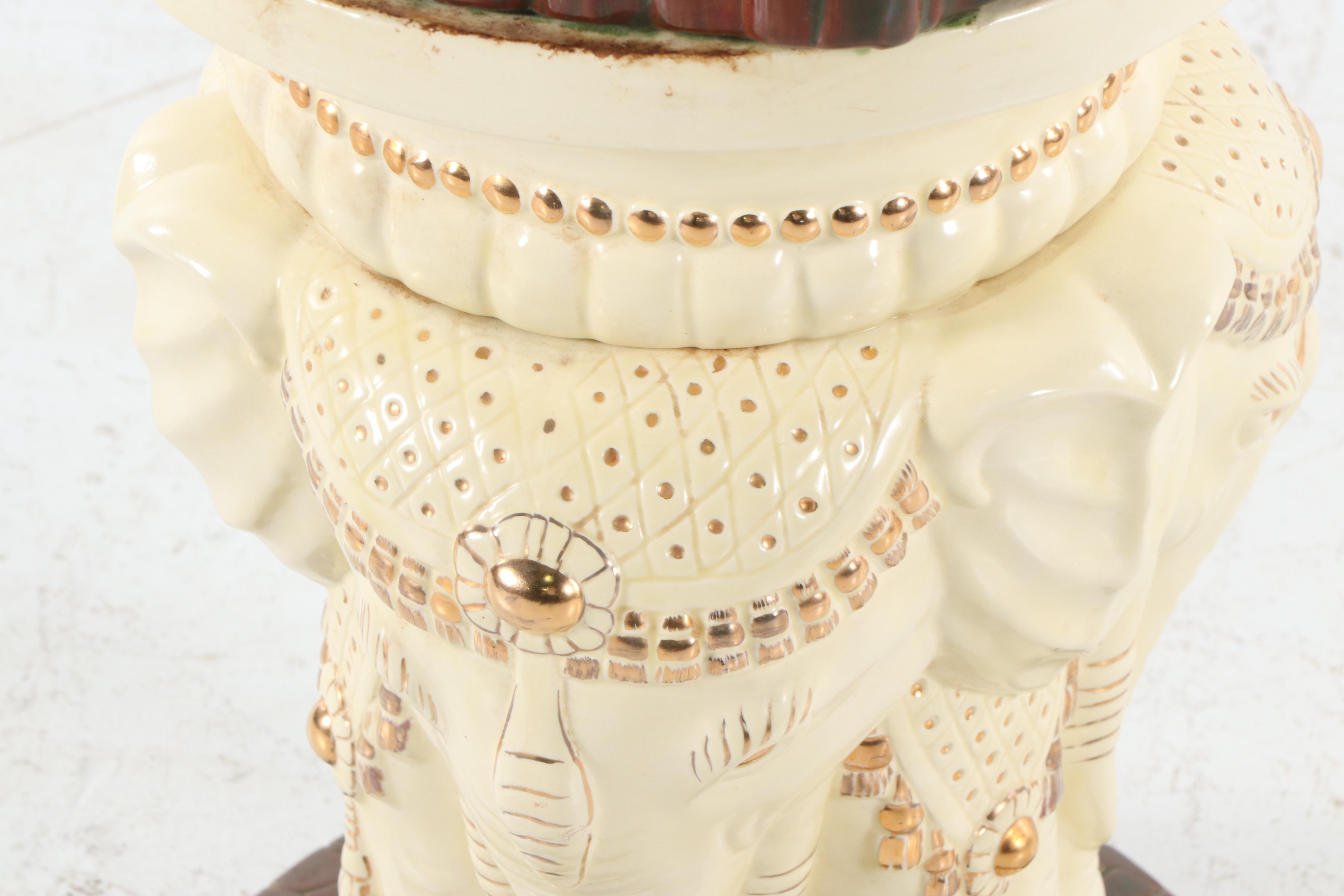 Large Ceramic Elephant Plant Stand