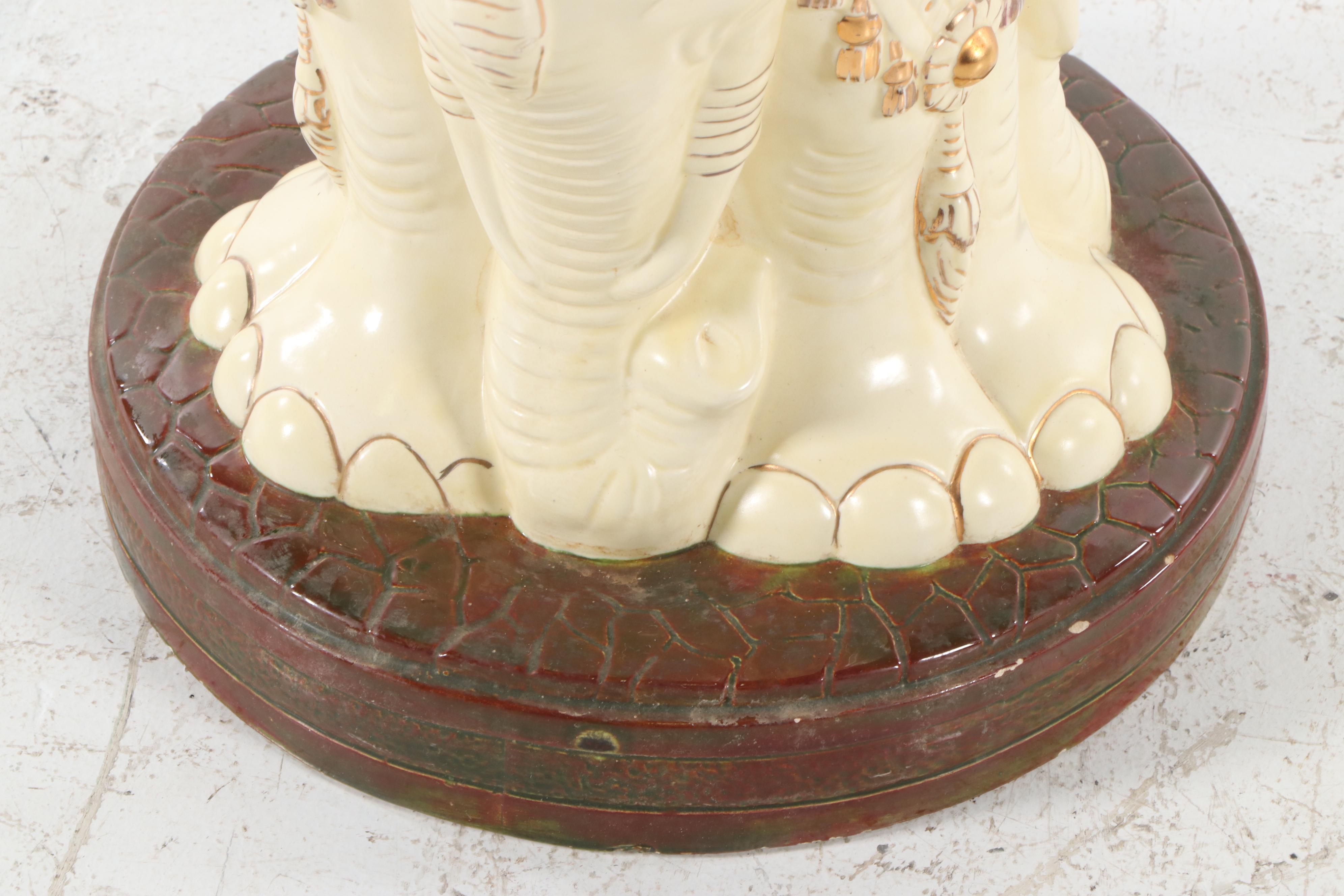 Large Ceramic Elephant Plant Stand