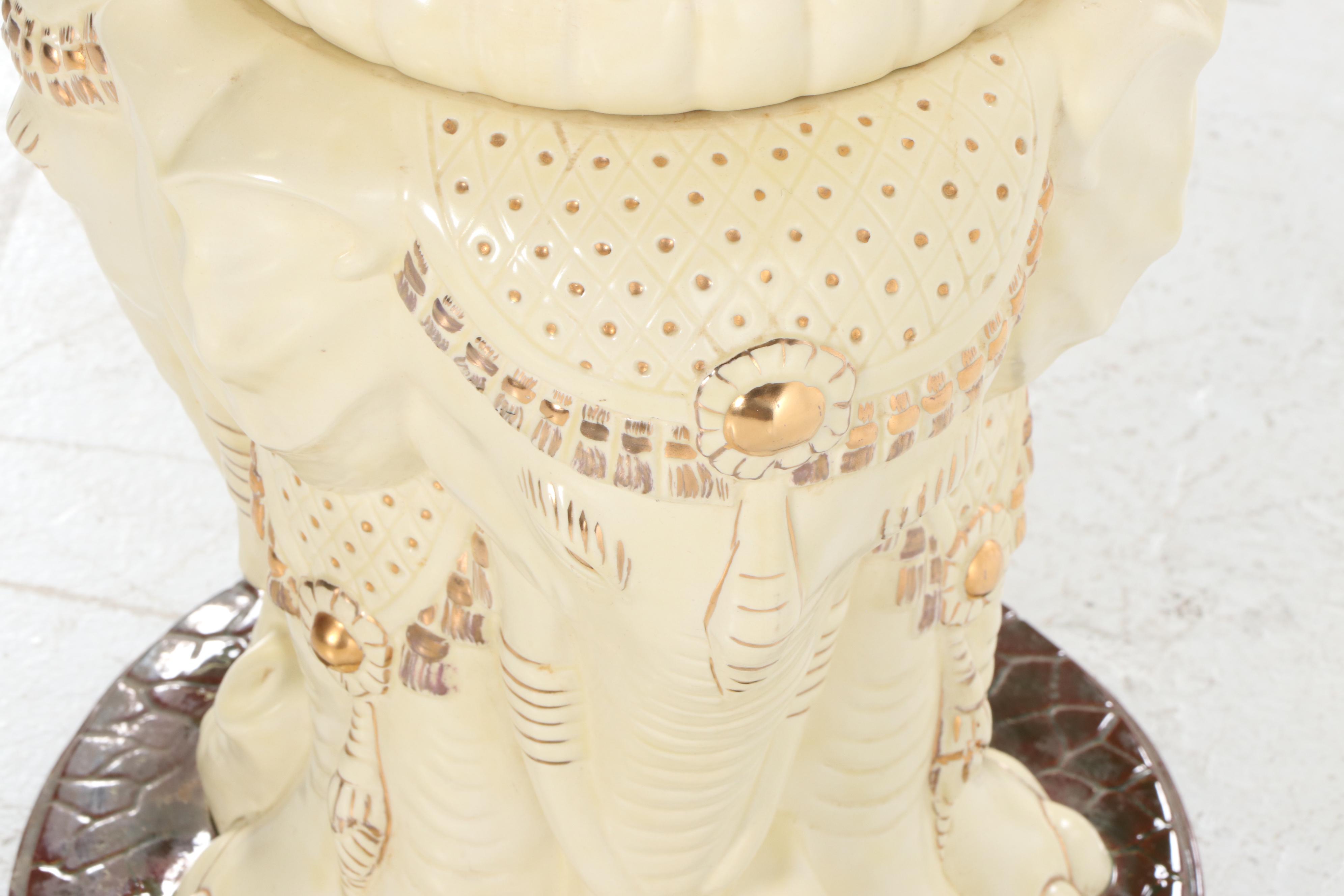 Large Ceramic Elephant Plant Stand