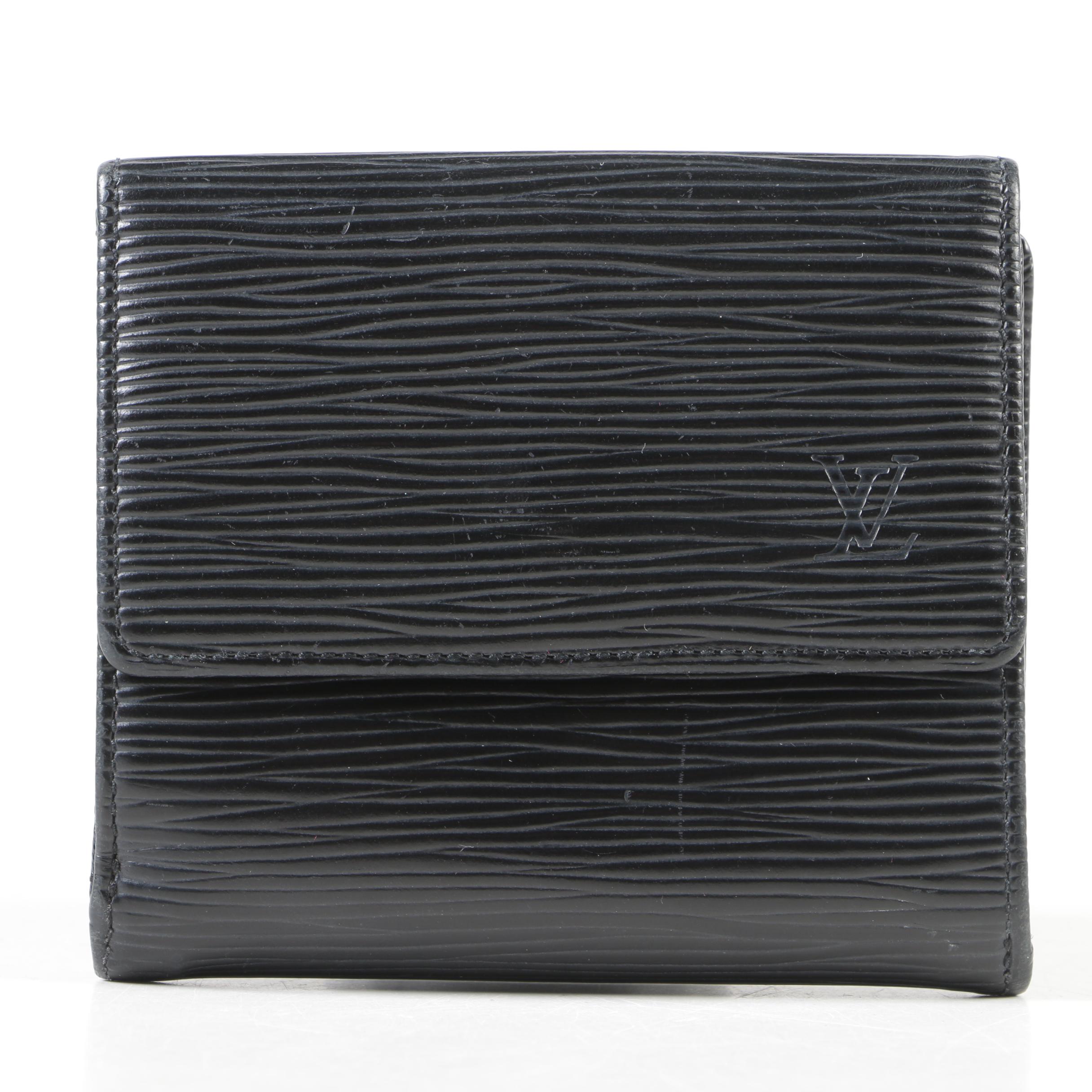Louis Vuitton Paris Black Epi Leather Bifold Wallet with Coin Pocket, 2003