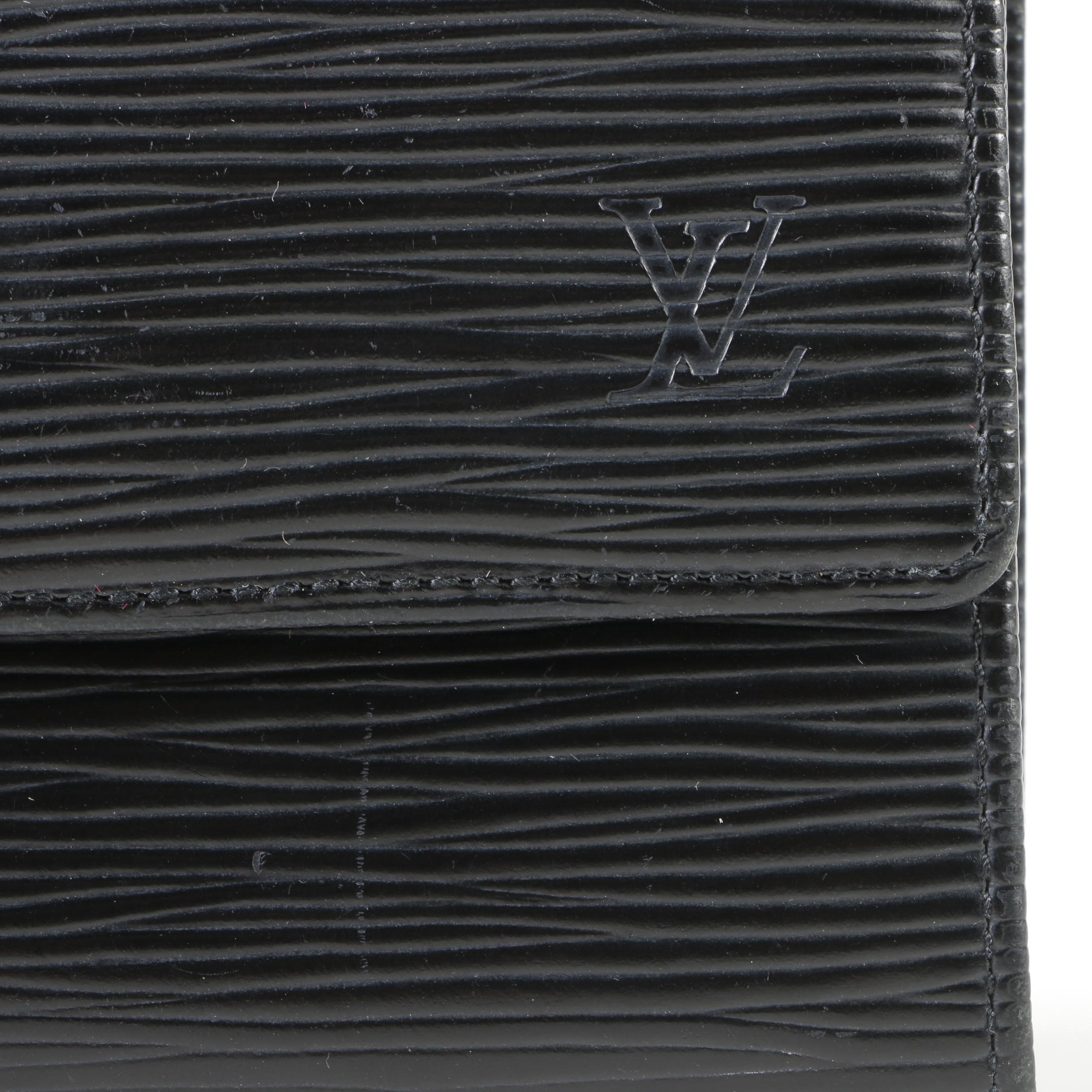 Louis Vuitton Paris Black Epi Leather Bifold Wallet with Coin Pocket, 2003