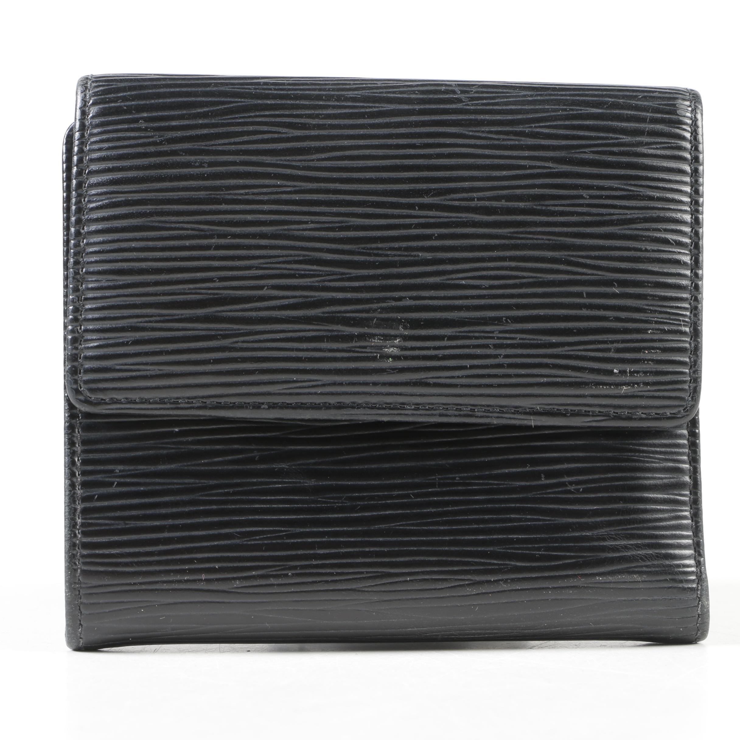 Louis Vuitton Paris Black Epi Leather Bifold Wallet with Coin Pocket, 2003