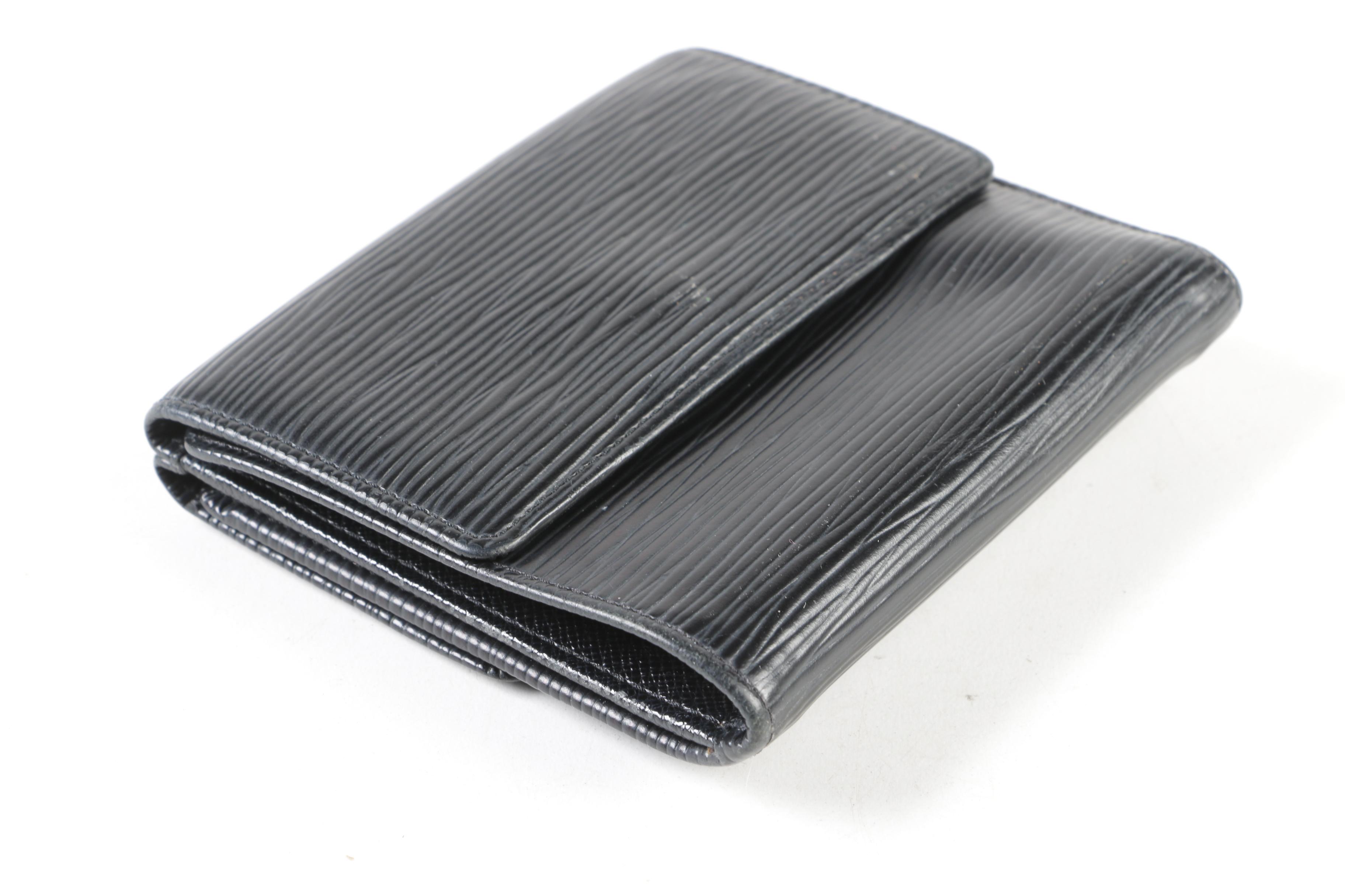 Louis Vuitton Paris Black Epi Leather Bifold Wallet with Coin Pocket, 2003
