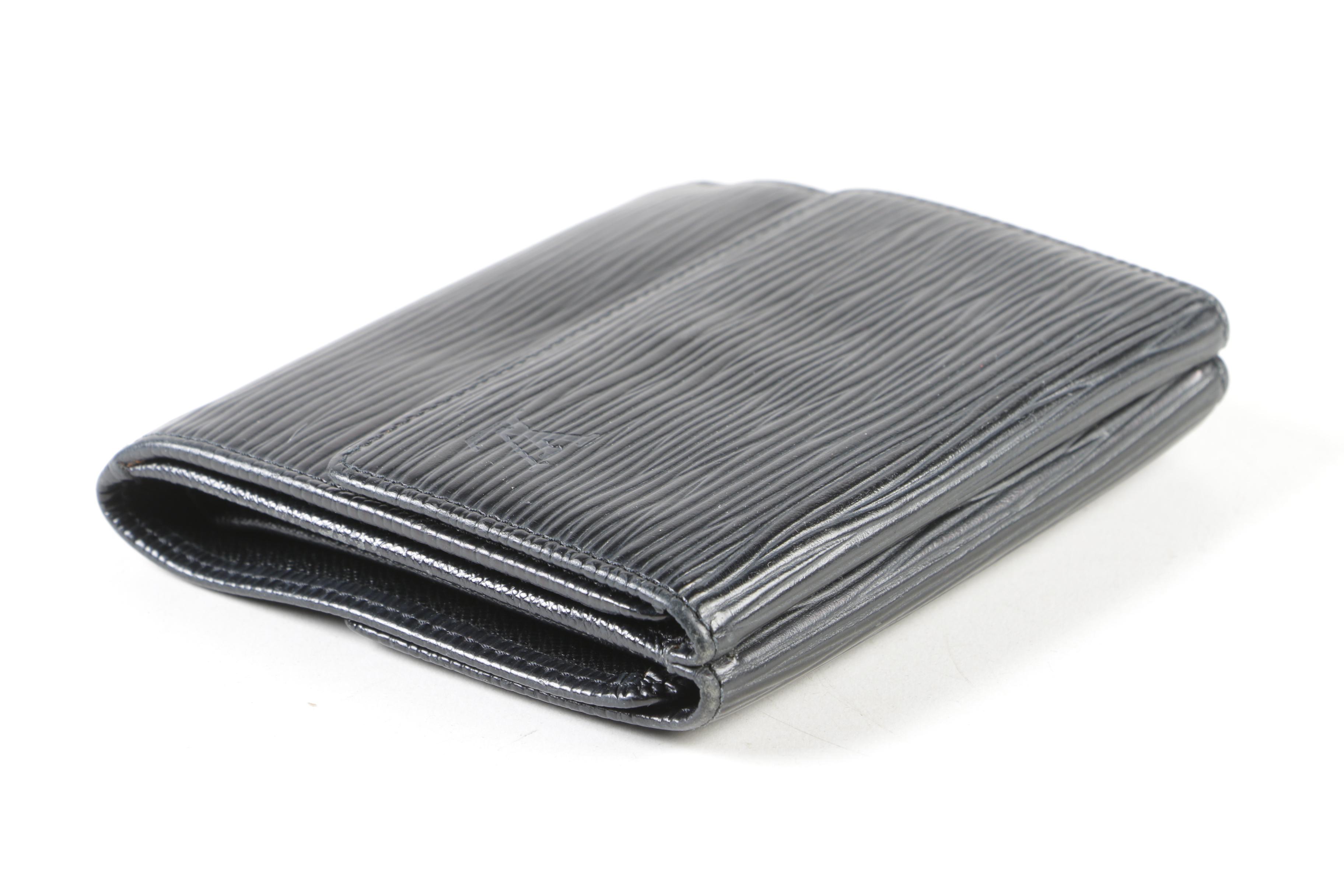 Louis Vuitton Paris Black Epi Leather Bifold Wallet with Coin Pocket, 2003