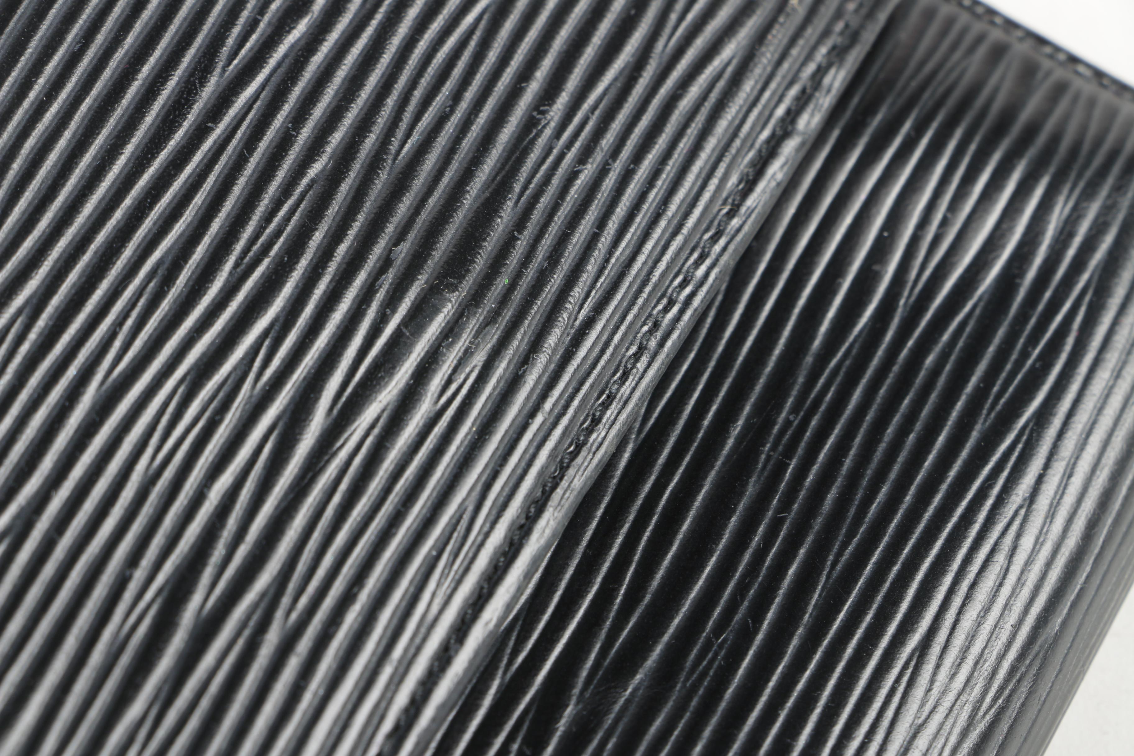 Louis Vuitton Paris Black Epi Leather Bifold Wallet with Coin Pocket, 2003